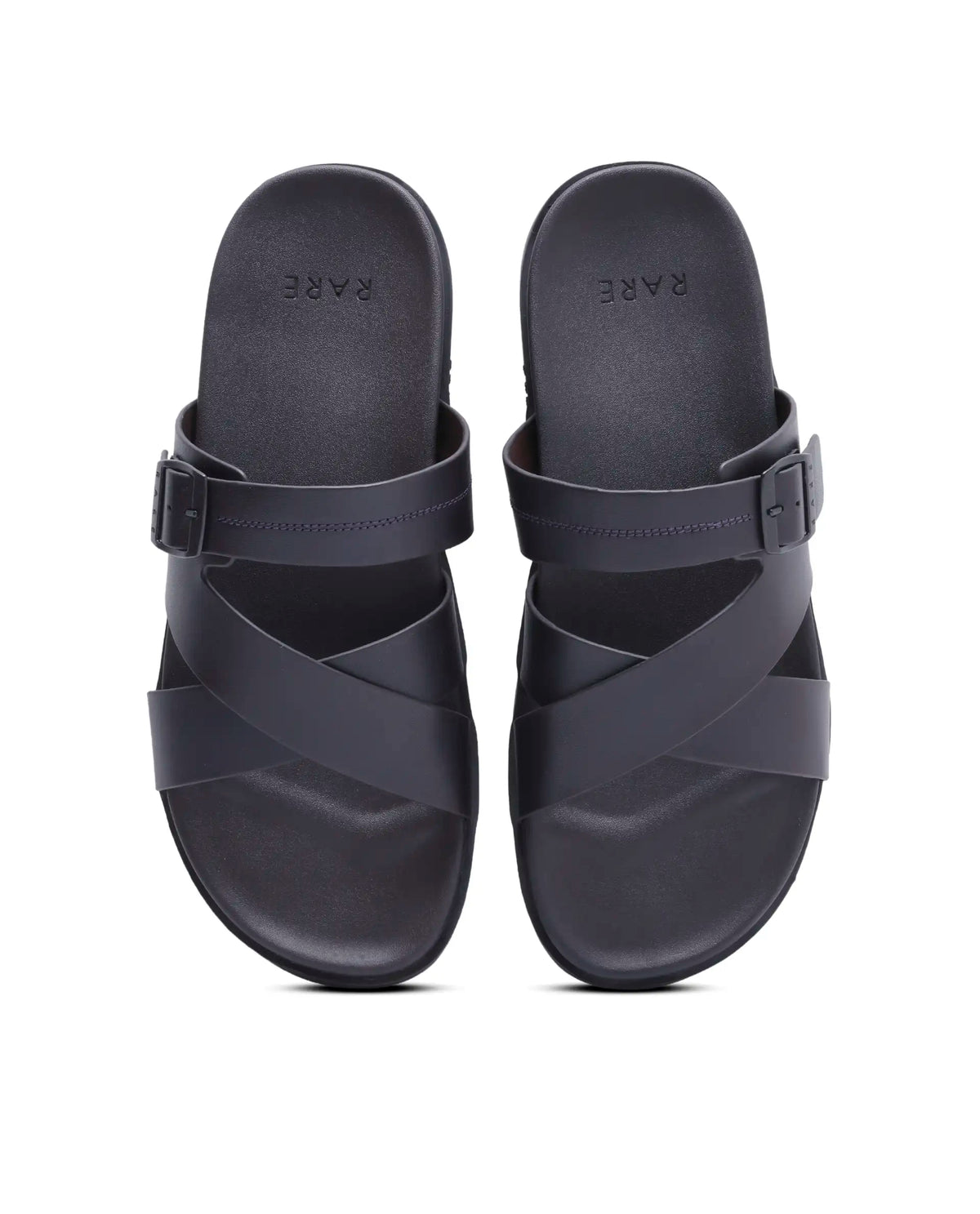 Rarez Men's Pluxi Dark Prune Leather Regular Sandal