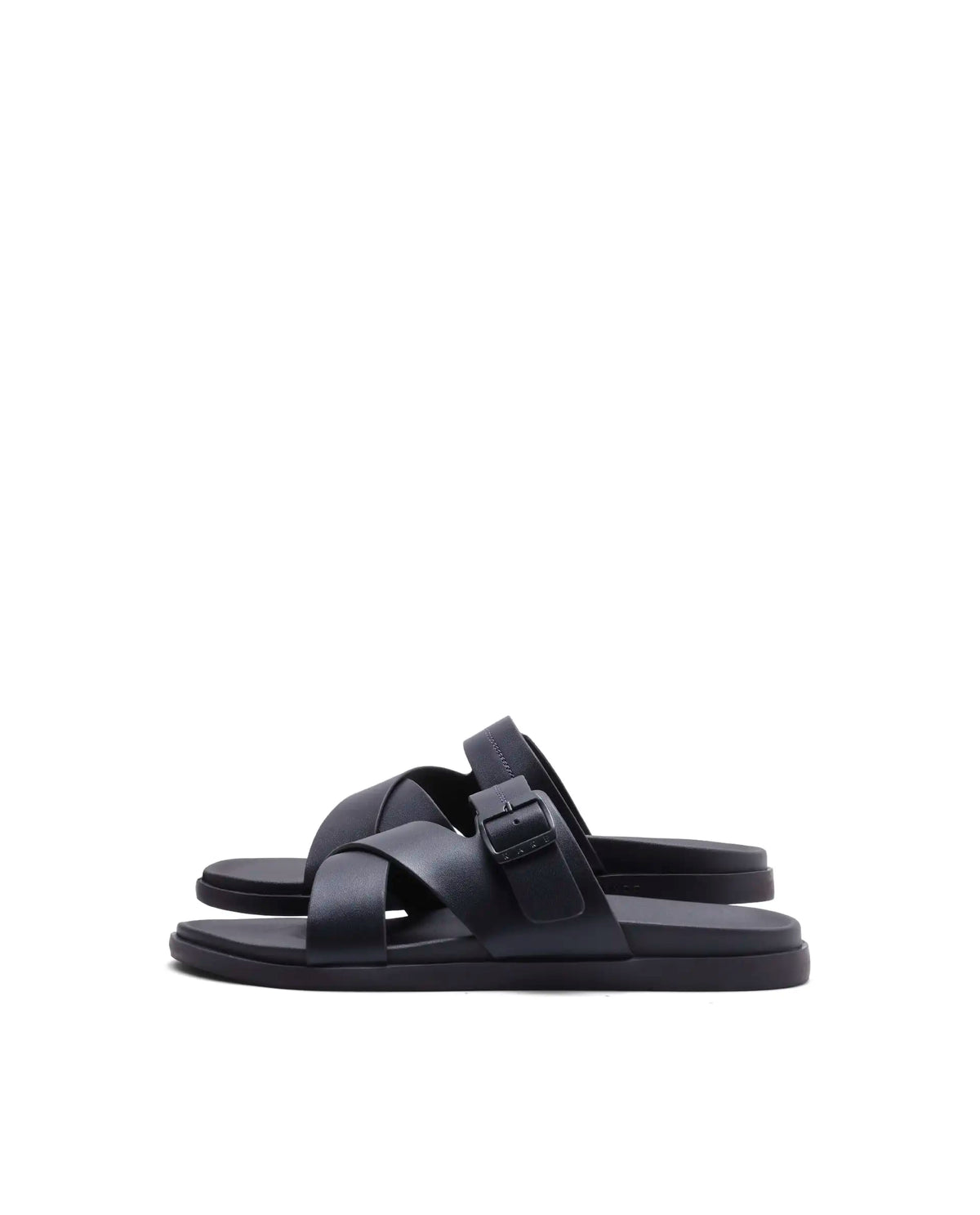 Rarez Men's Pluxi Dark Prune Leather Regular Sandal