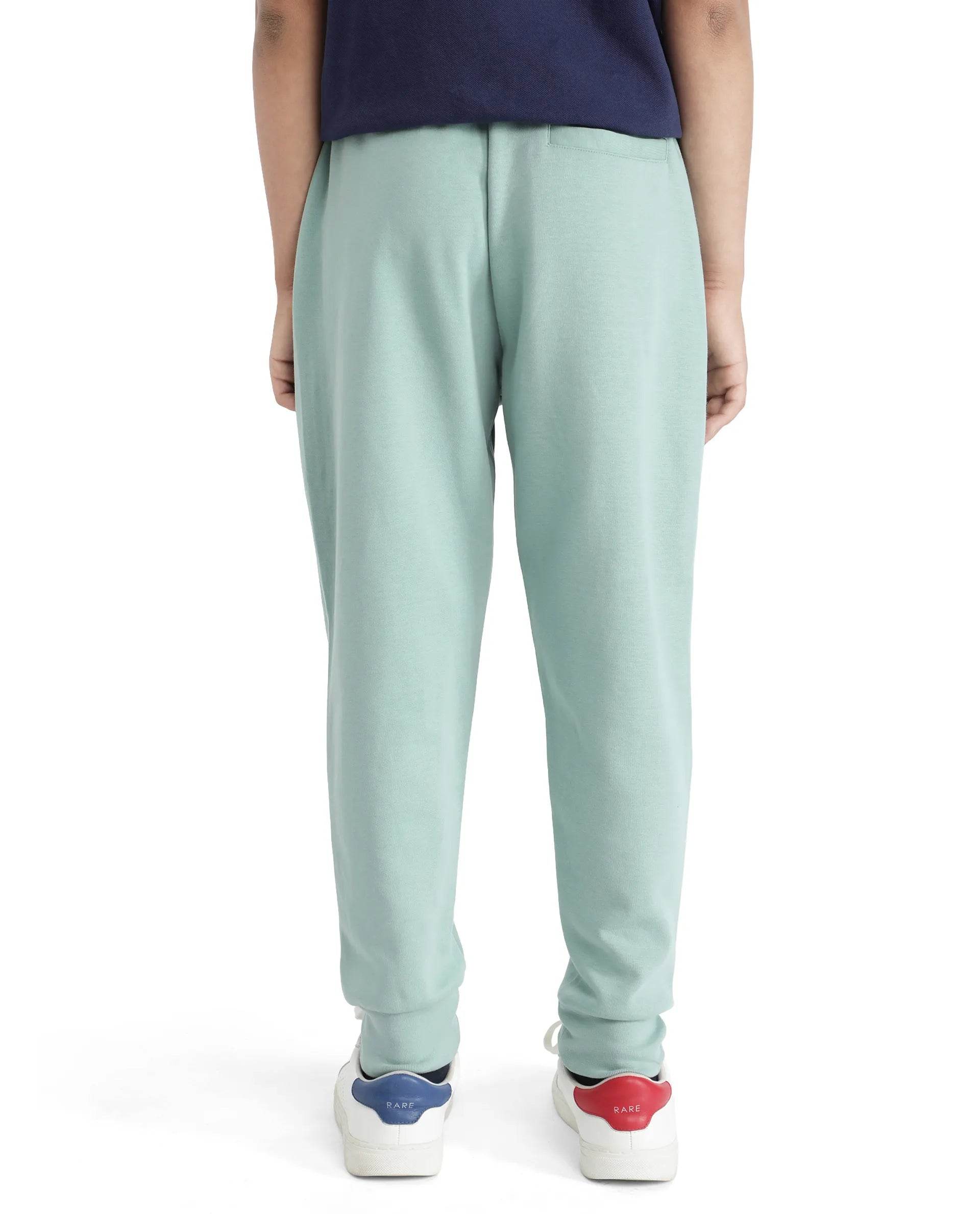Rare Ones Kids Pok Pastel Turq Cotton Applique Trackpant