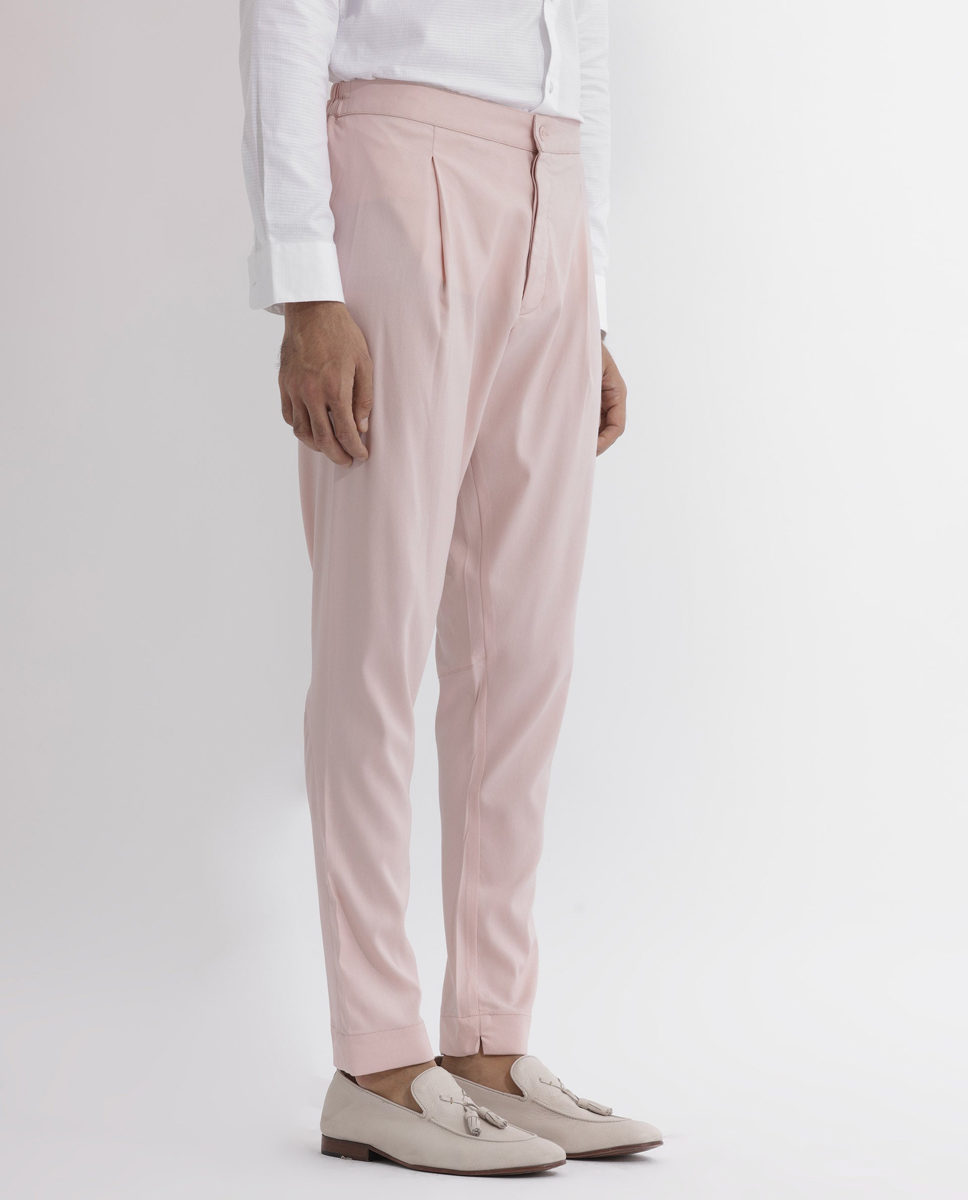 Rare Rabbit Mens Polin Pink Viscose Fabric Mid Rise Regular Fit Solid Pajama