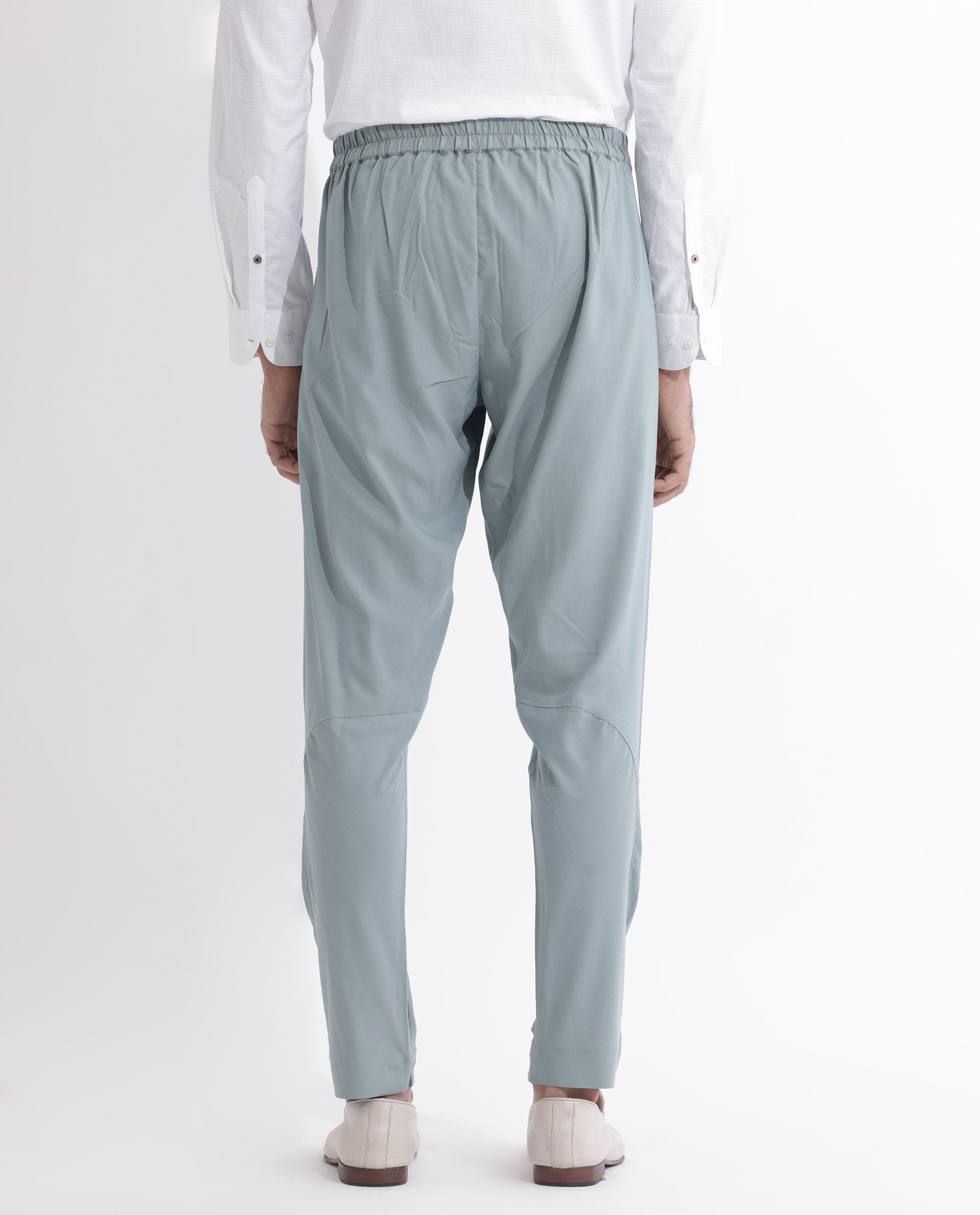 Rare Rabbit Mens Polin Light Blue Viscose Fabric Mid Rise Regular Fit Solid Pajama