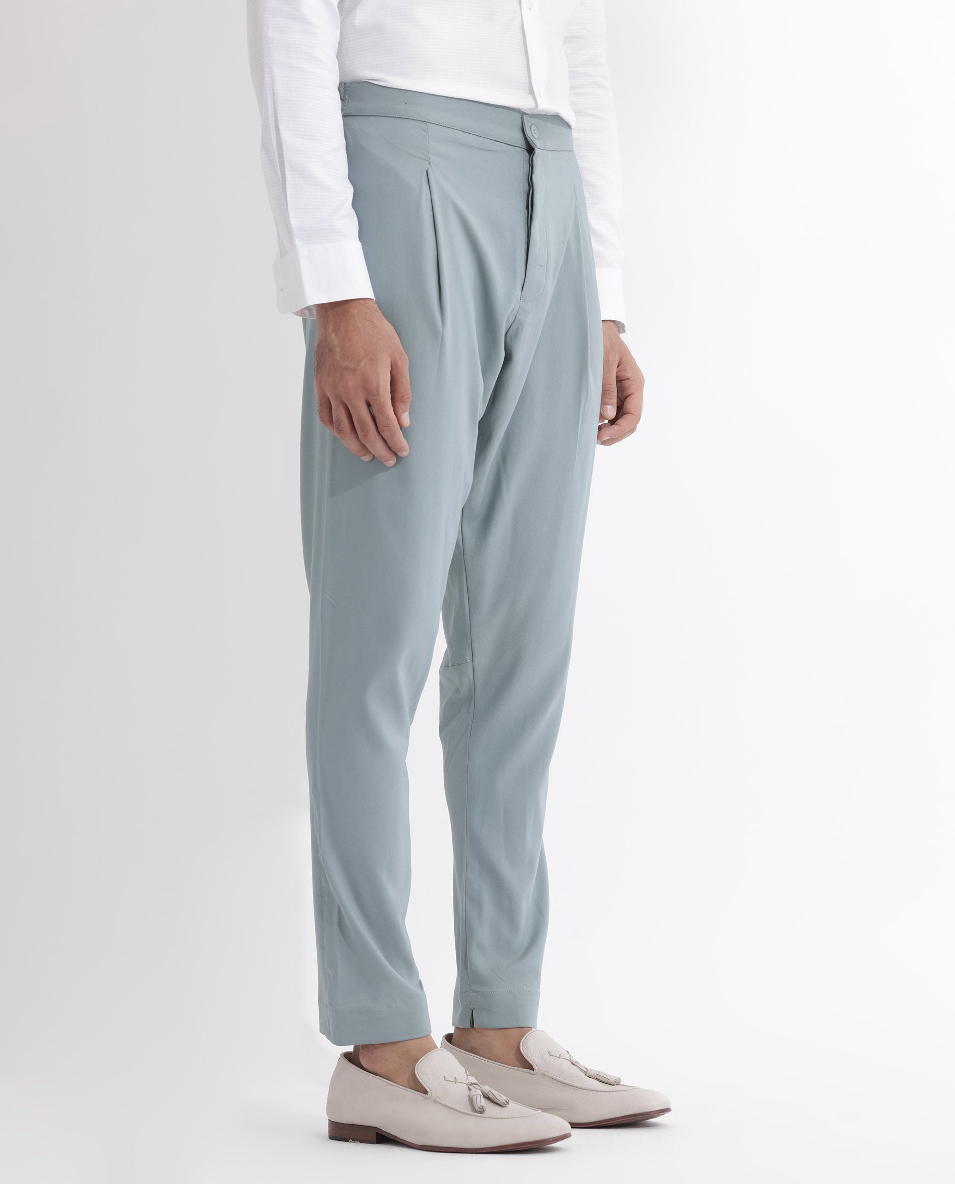 Rare Rabbit Mens Polin Light Blue Viscose Fabric Mid Rise Regular Fit Solid Pajama
