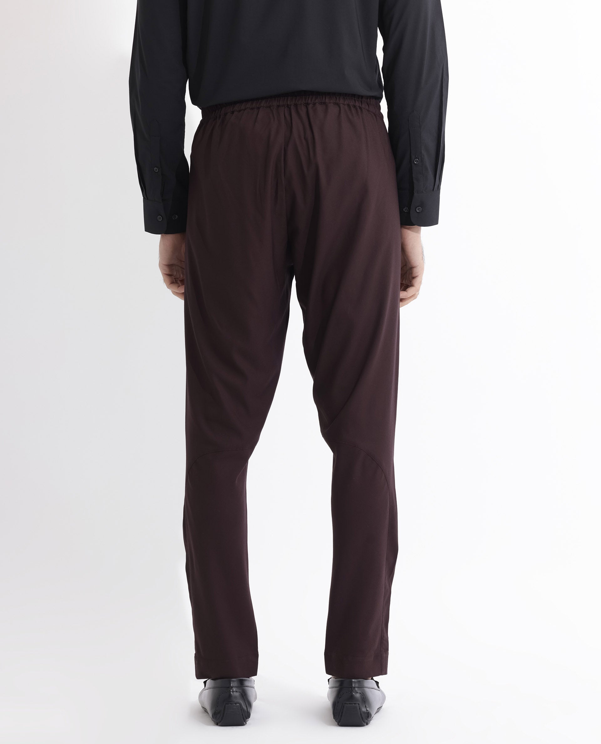 Rare Rabbit Mens Polin Maroon Viscose Fabric Mid Rise Regular Fit Solid Pajama