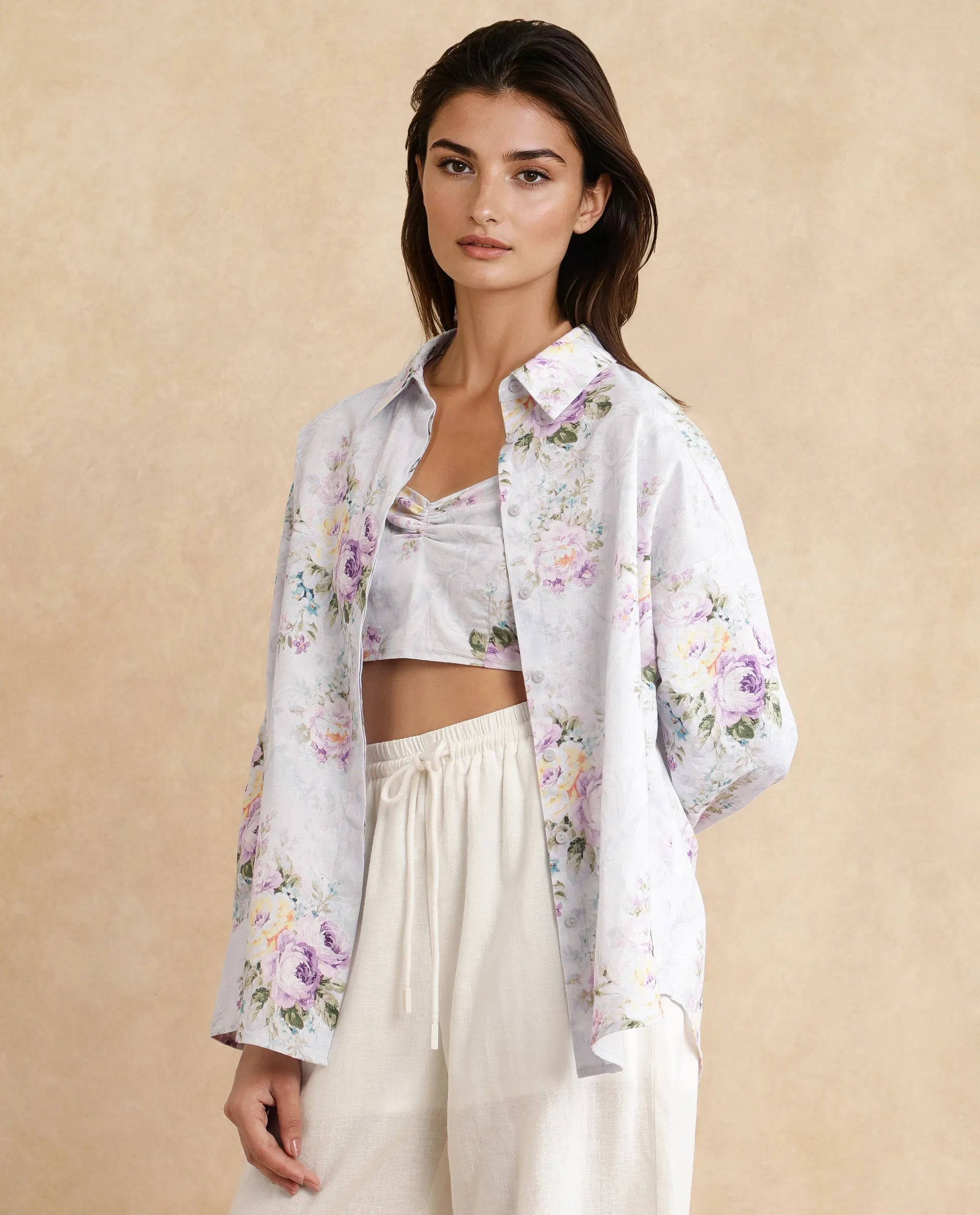 Rareism Women Preguy Multi Cotton Fabric Full Sleeve Collared Neck Button Closure Regular Floral Print Shirt