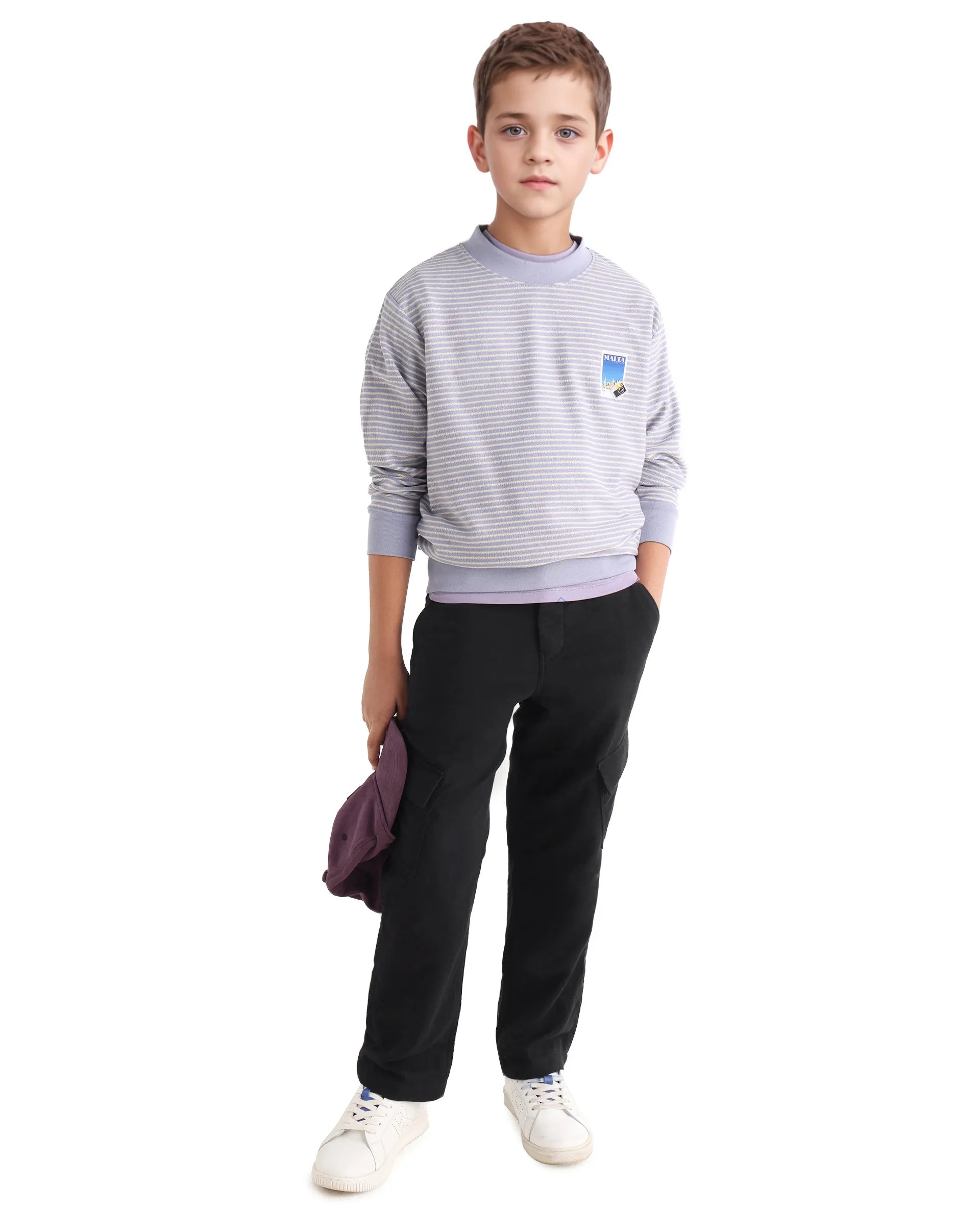 Rare Ones Kids Presso-K Black Cotton Button & Zip Closure Regular Fit Casual Trouser