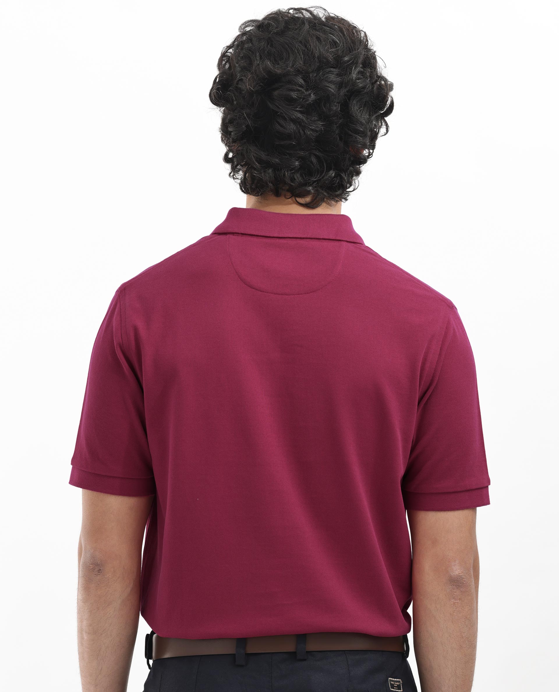 Rare Rabbit Mens Paret-Bright Red Short Sleeve Embroidered Logo Solid Polo T-Shirt