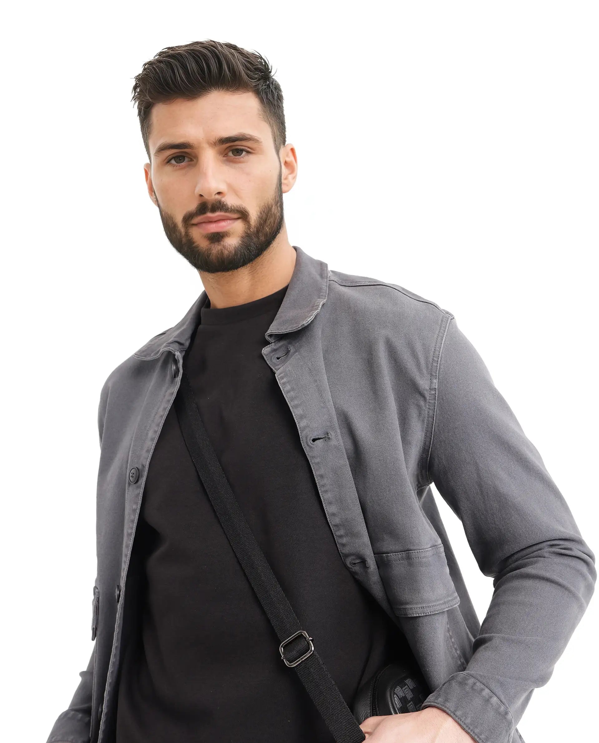 Rare Rabbit Men Qlot Black Cotton Poly Fabric Short Sleeve Crew Neck Oversized Fit Plain T-Shirt