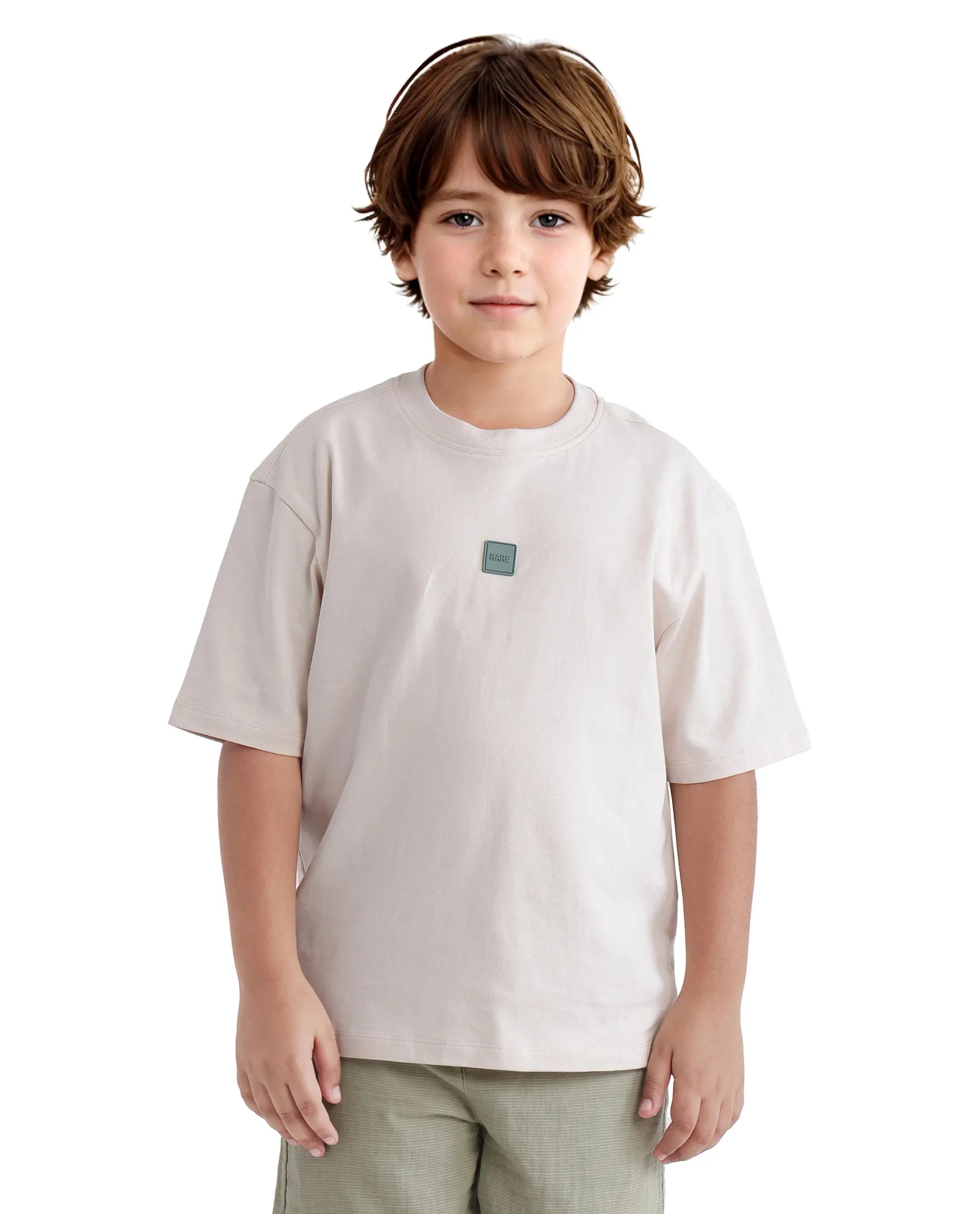 Rare Ones Kids Quinn Off White Cotton Short Sleeve Crew Neck T-Shirt