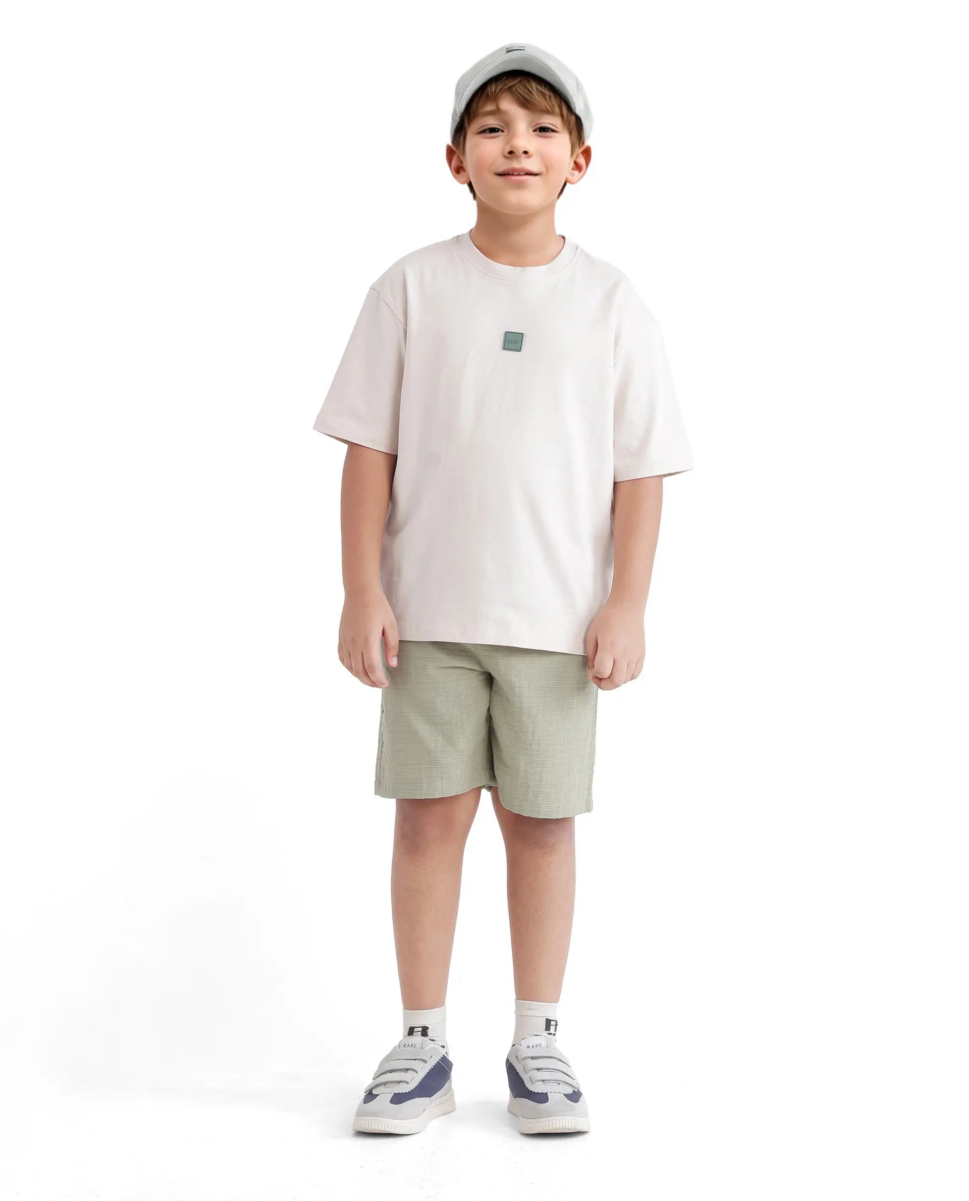 Rare Ones Kids Quinn Off White Cotton Short Sleeve Crew Neck T-Shirt