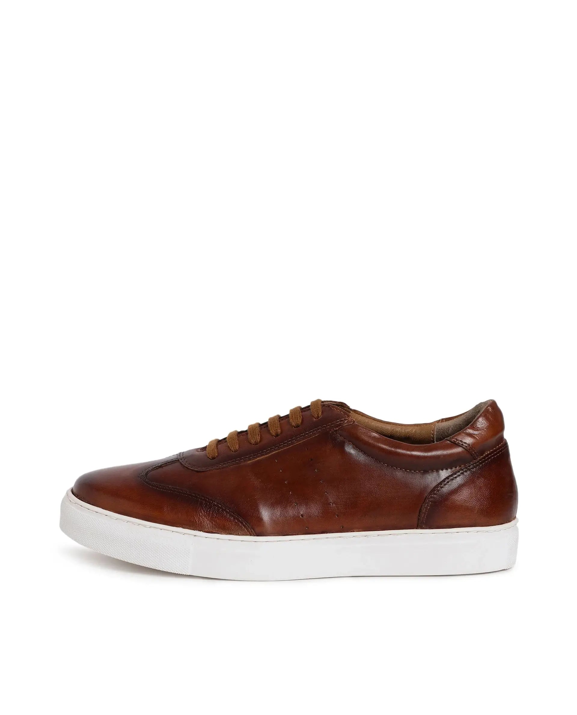 Rare Rabbit Men's Sterre 1 Brown Classic Oxford Styled Low-Top Sneakers Shoes