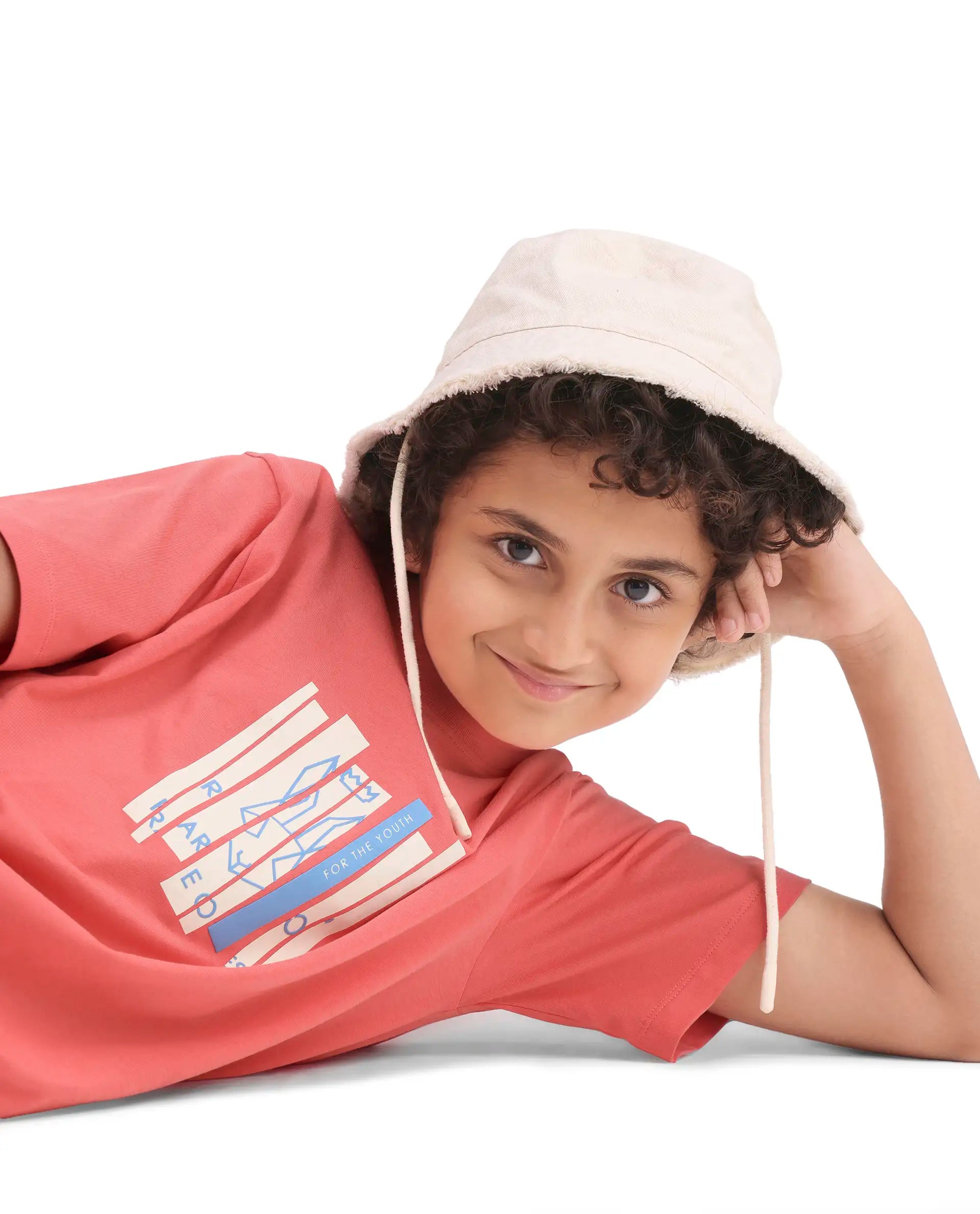 Rare Ones Kids Rafe Dark Peach Cotton Blend Pull-On Closure Hd Print Regular Fit T-Shirt