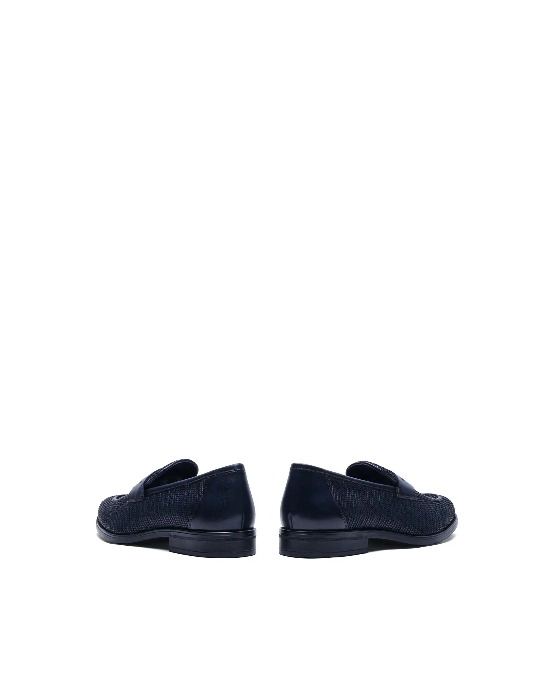Rare Rabbit Men's Raffael Navy Leather Mocassin