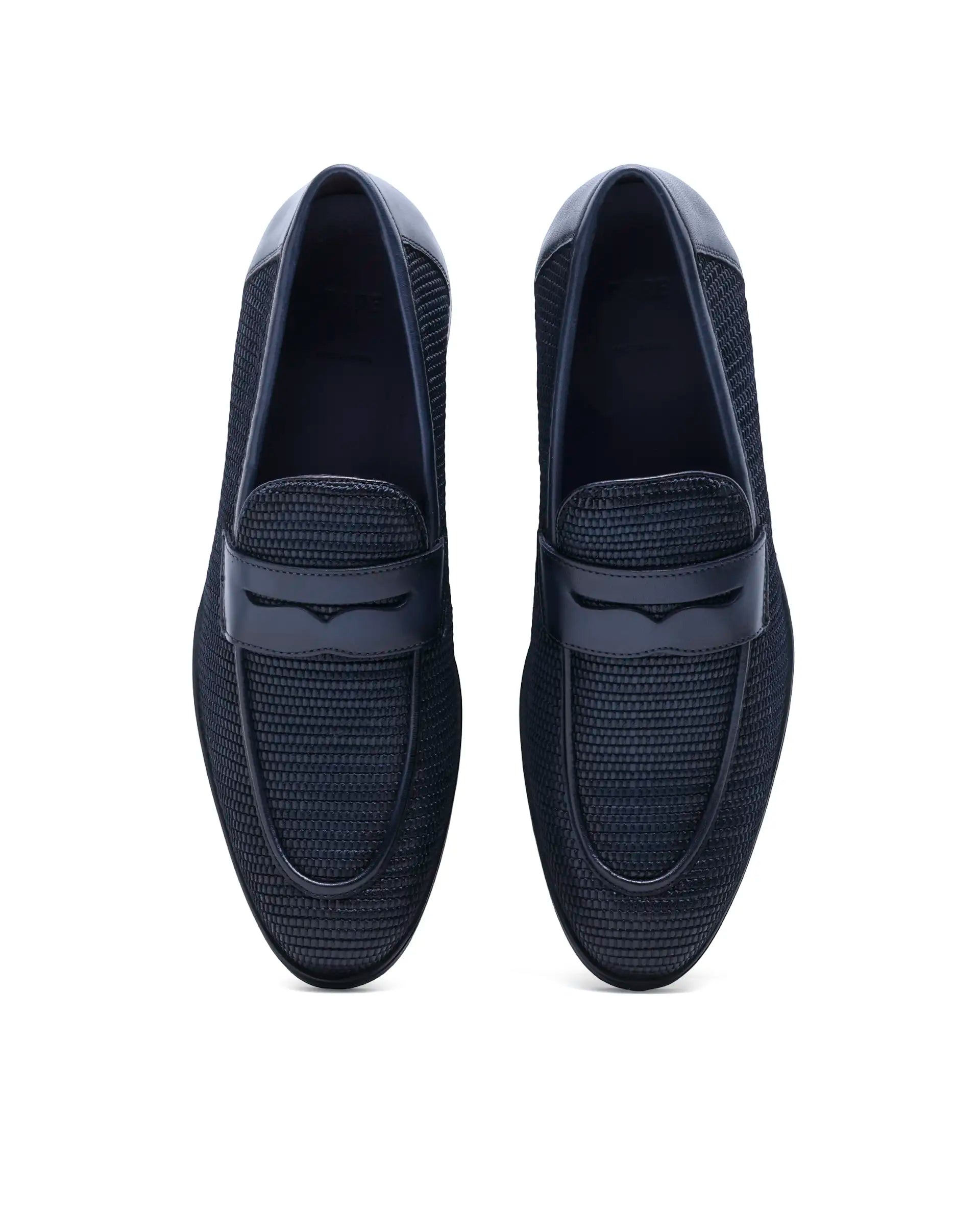 Rare Rabbit Men's Raffael Navy Leather Mocassin