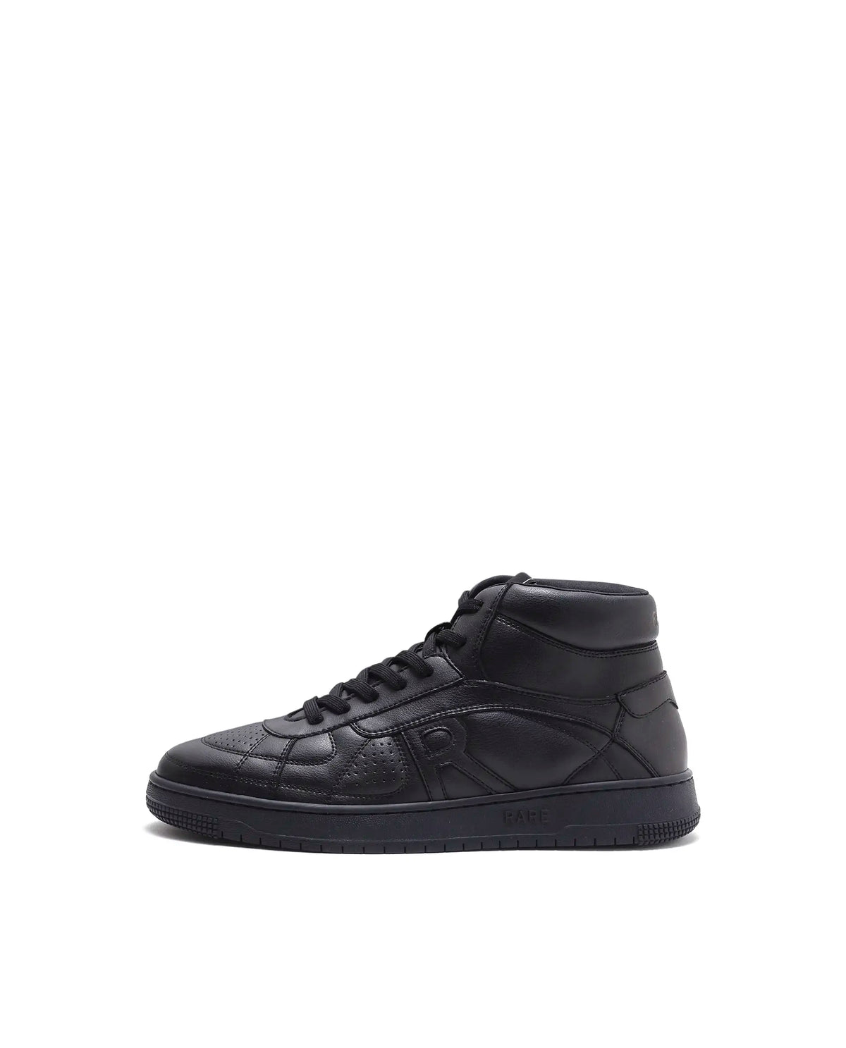 Rarez Mens Ragno Hi 30 Black Micro Fibre Sneaker