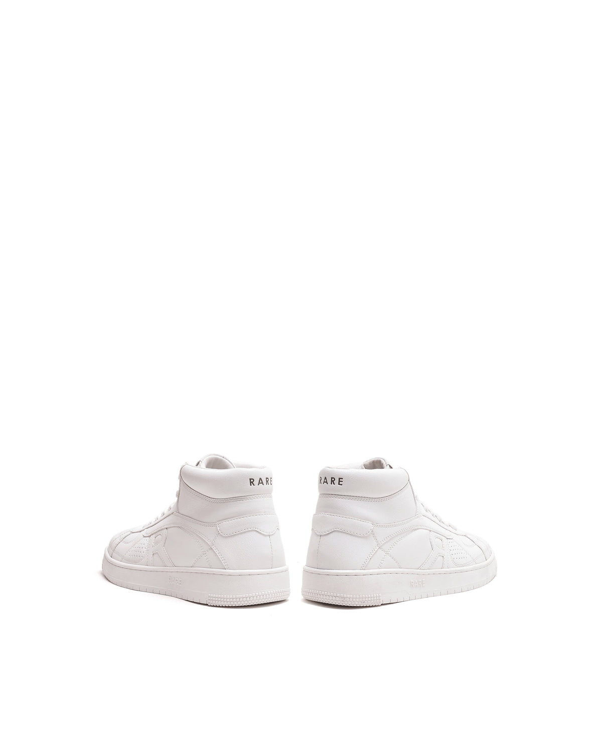 Rarez Mens Ragno Hi 30 White Micro Fibre Sneaker