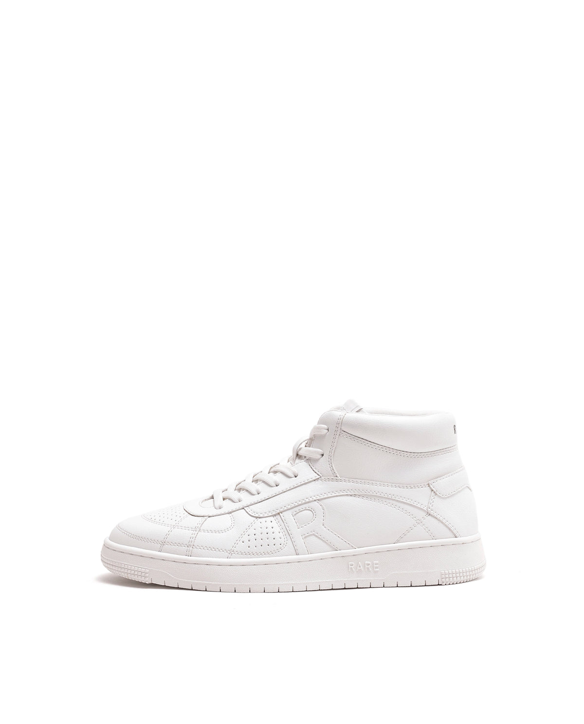 Rarez Mens Ragno Hi 30 White Micro Fibre Sneaker