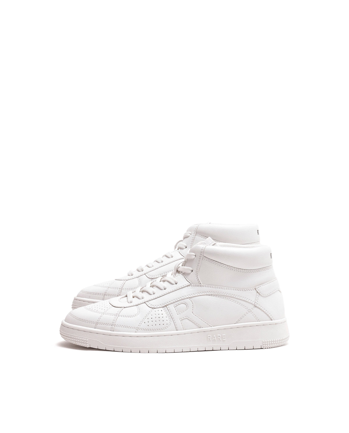 Rarez Mens Ragno Hi 30 White Micro Fibre Sneaker