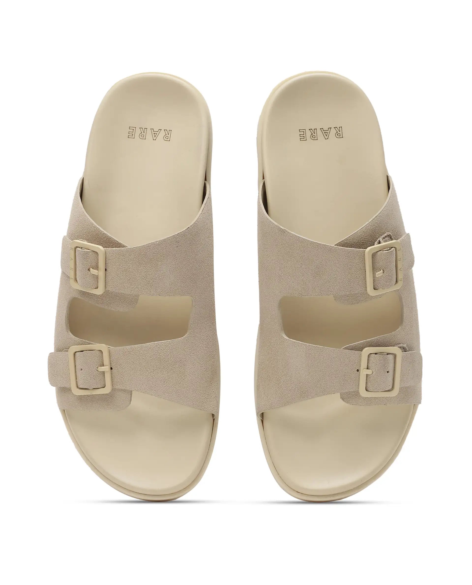Rare Rabbit Men's Raro Beige Leather Slip-On Closure Sandal