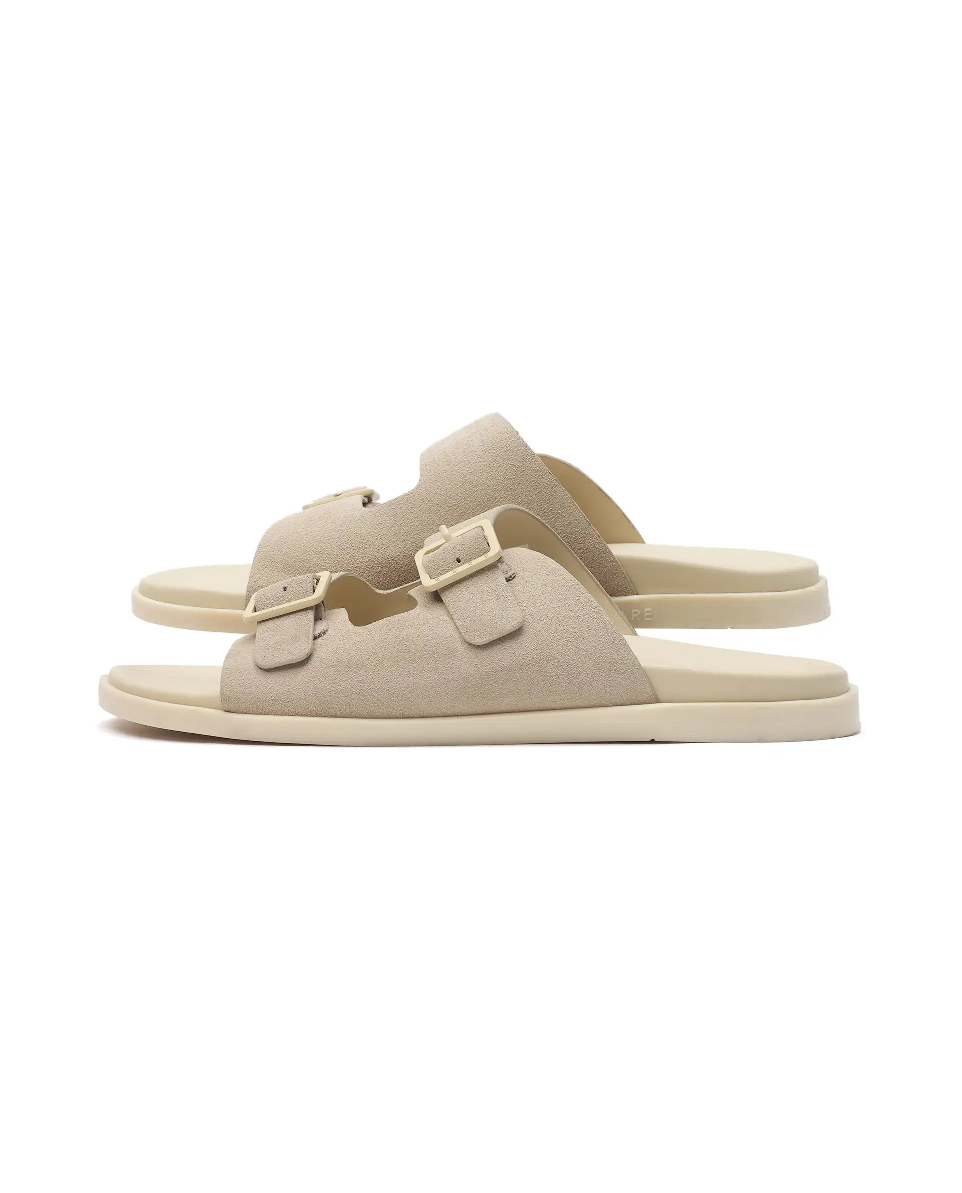 Rare Rabbit Men's Raro Beige Leather Slip-On Closure Sandal