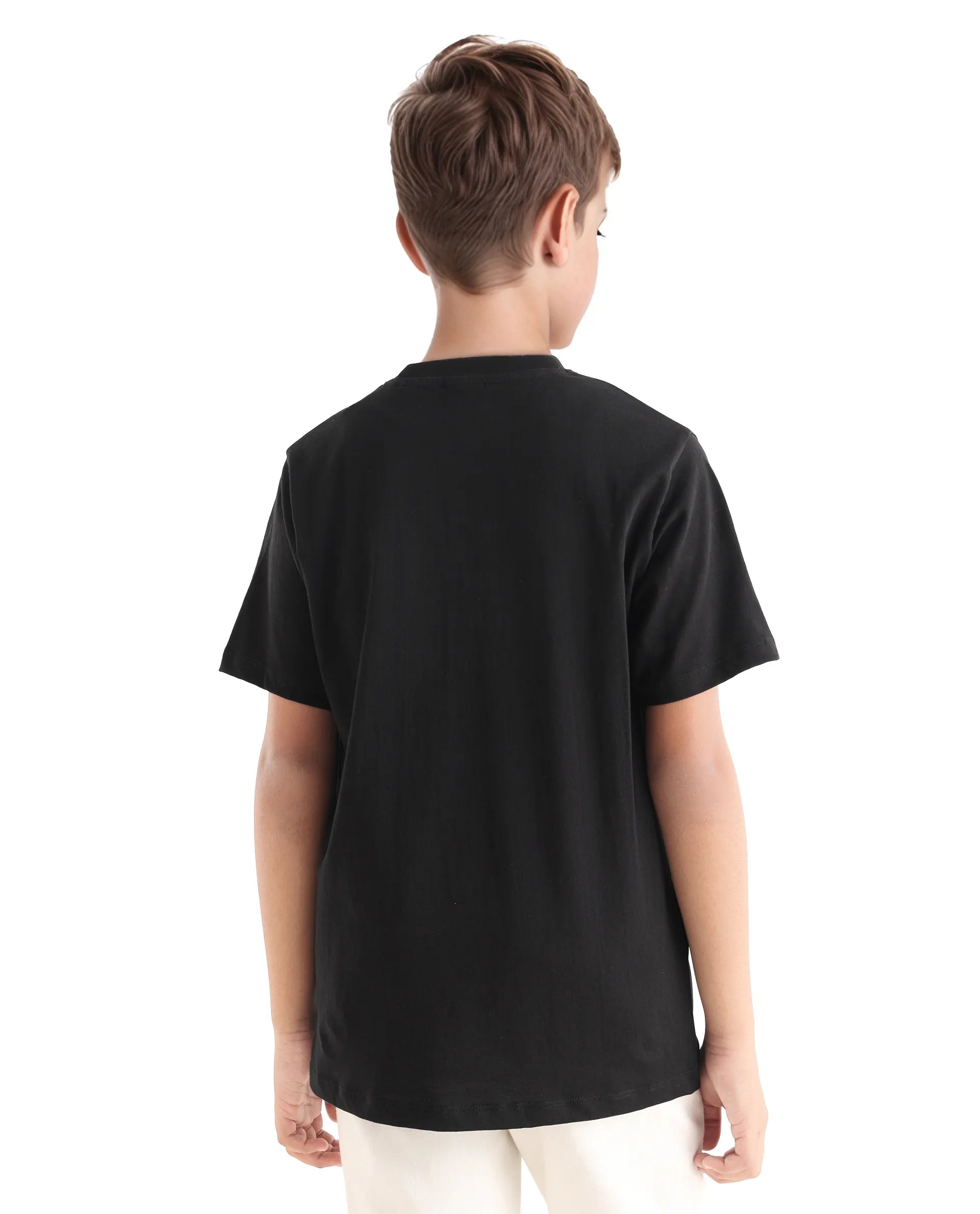 Rare Ones Kids Raze-K Black Cotton Jelly Print Regular Fit T-Shirt