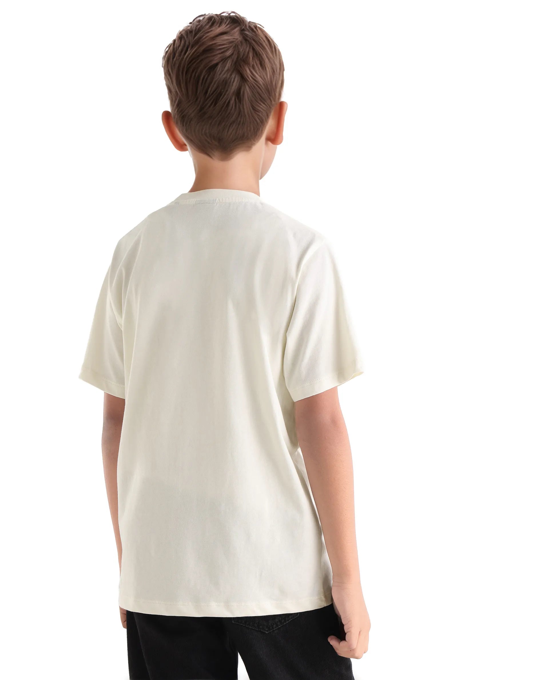 Rare Ones Kids Raze-K Off White Cotton Jelly Print Regular Fit T-Shirt