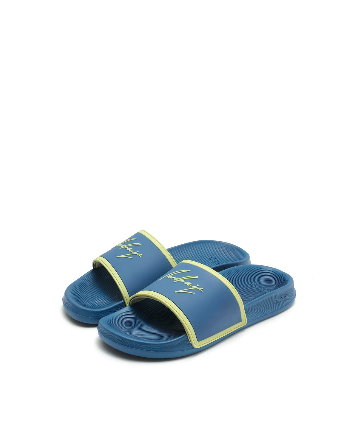 Rarez Mens Reff Blue/Yellow Synthetic Material Regular Typography Print Sandal