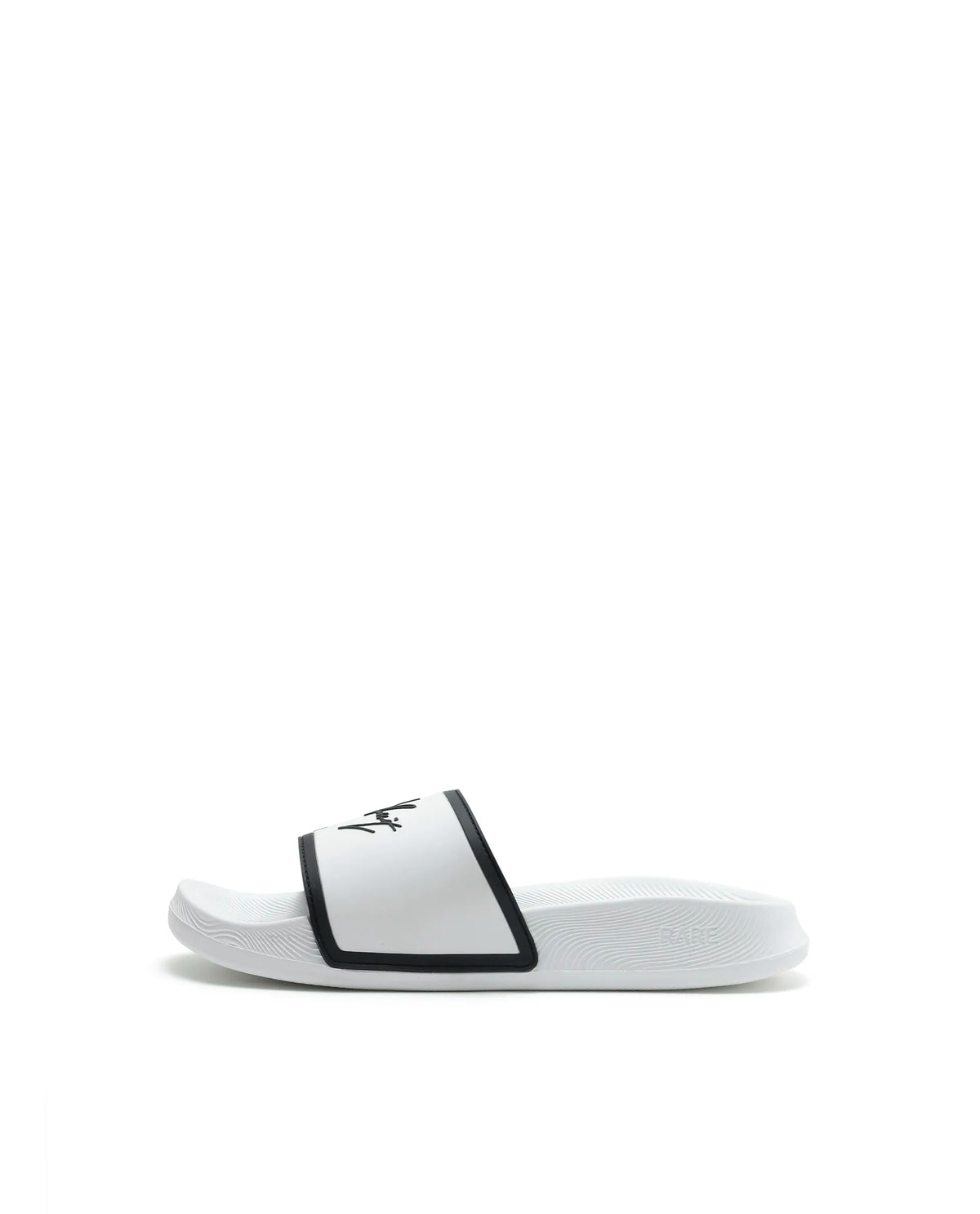 Rarez Mens Reff White/Black Synthetic Material Regular Typography Print Sandal