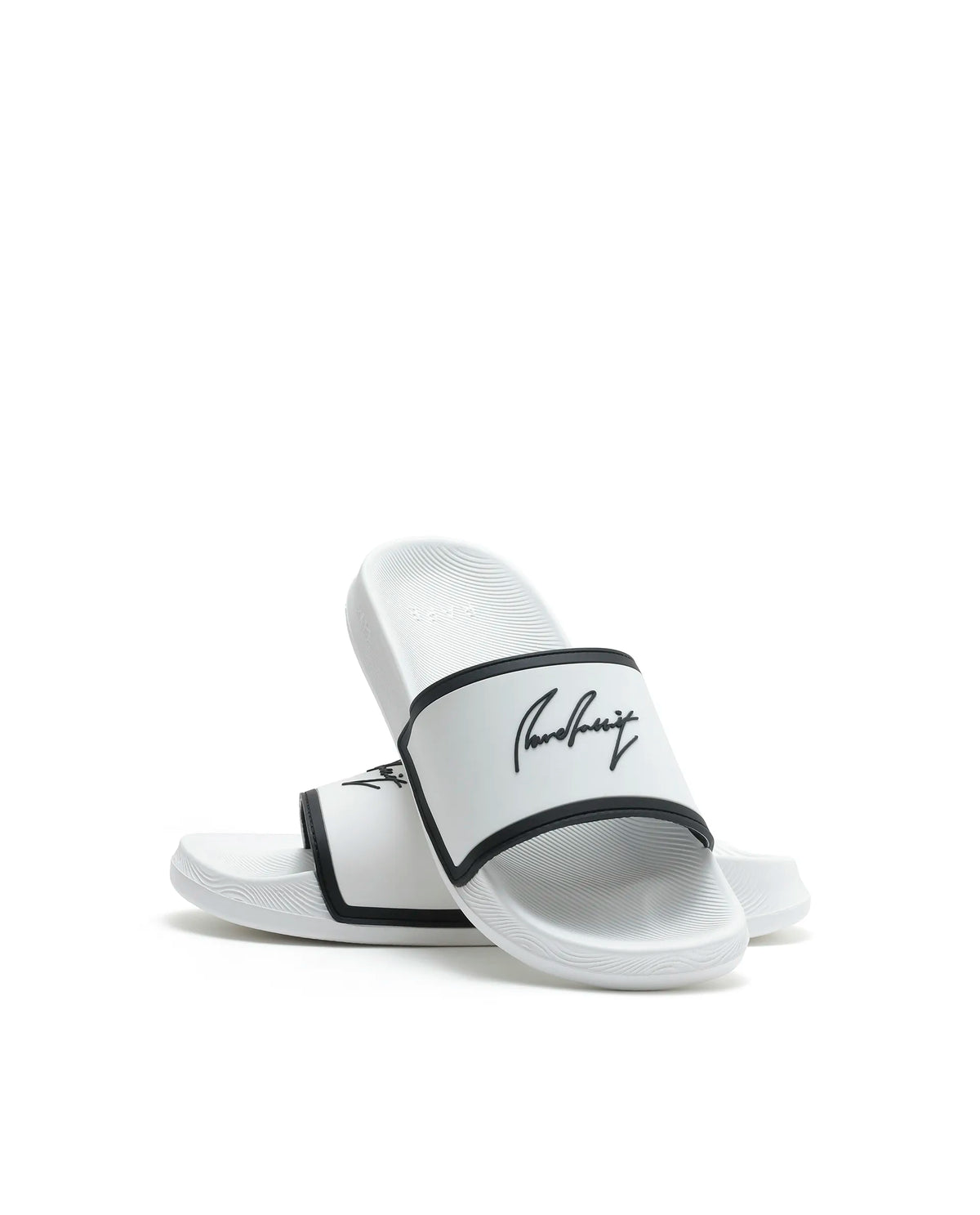 Rarez Mens Reff White/Black Synthetic Material Regular Typography Print Sandal