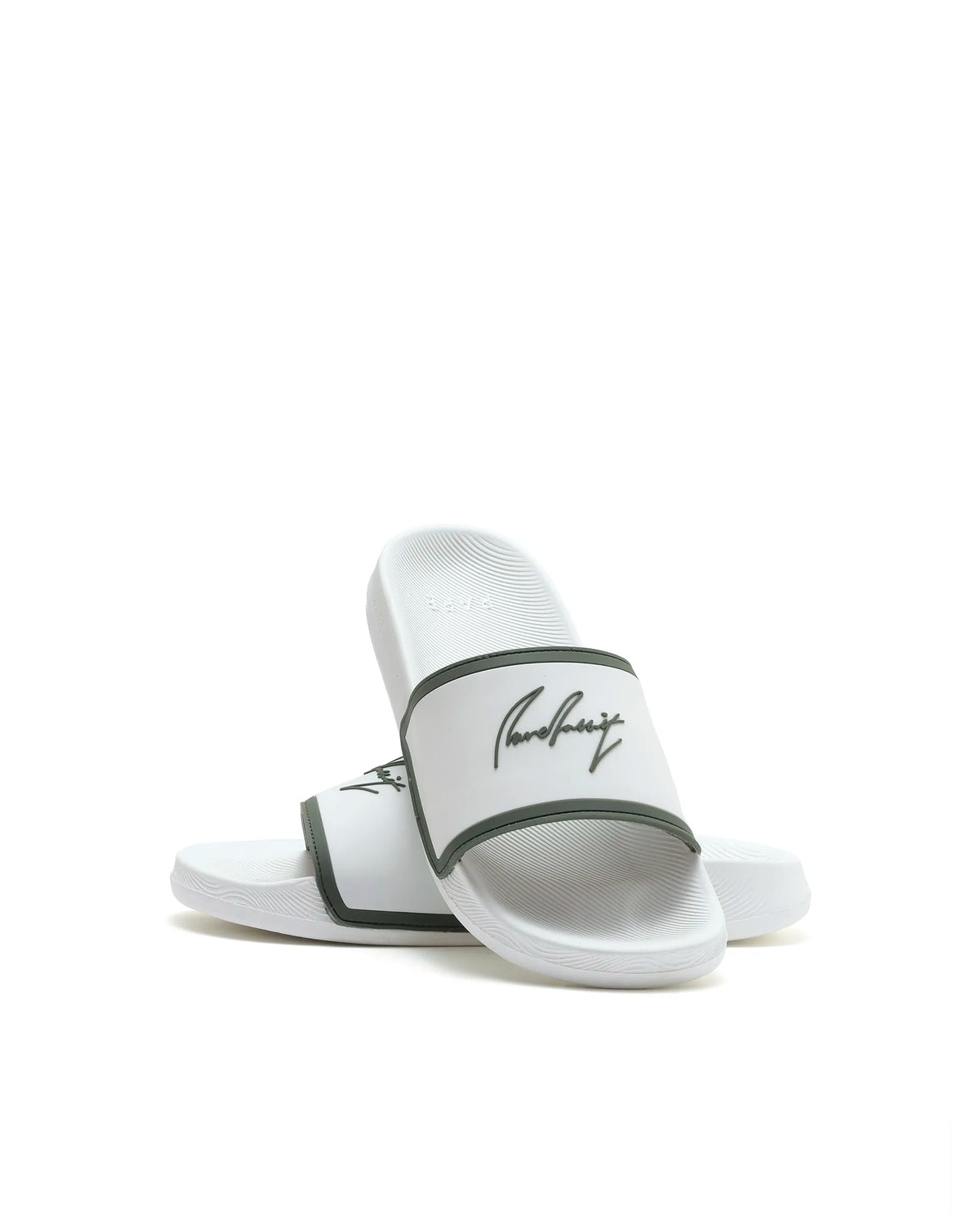 Rarez Mens Reff White/Sage Synthetic Material Regular Typography Print Sandal