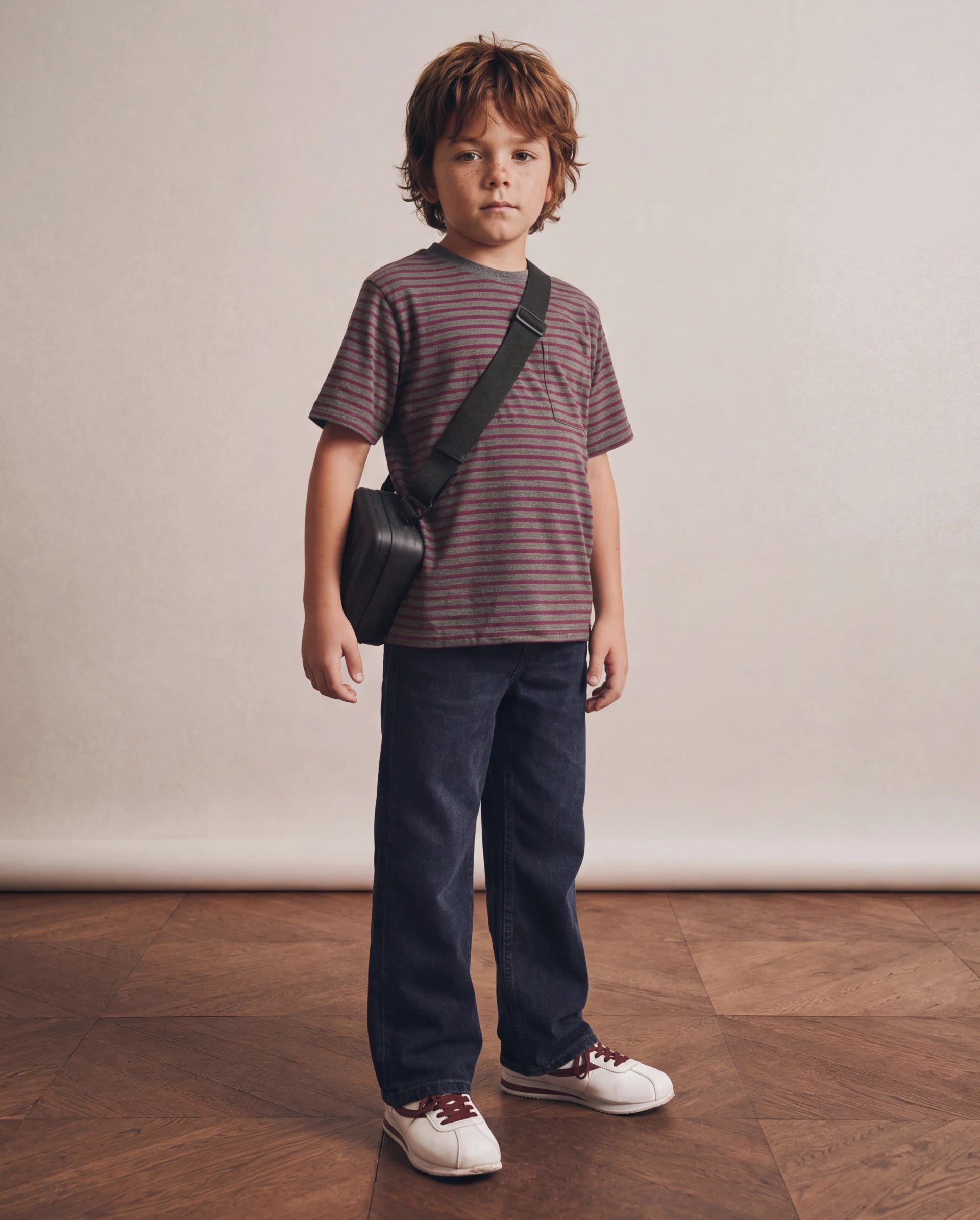 Rare Ones Kids Relo Dark Navy Cotton Blend Fabric Button And Zipper Closure Relaxed Plain Jeans