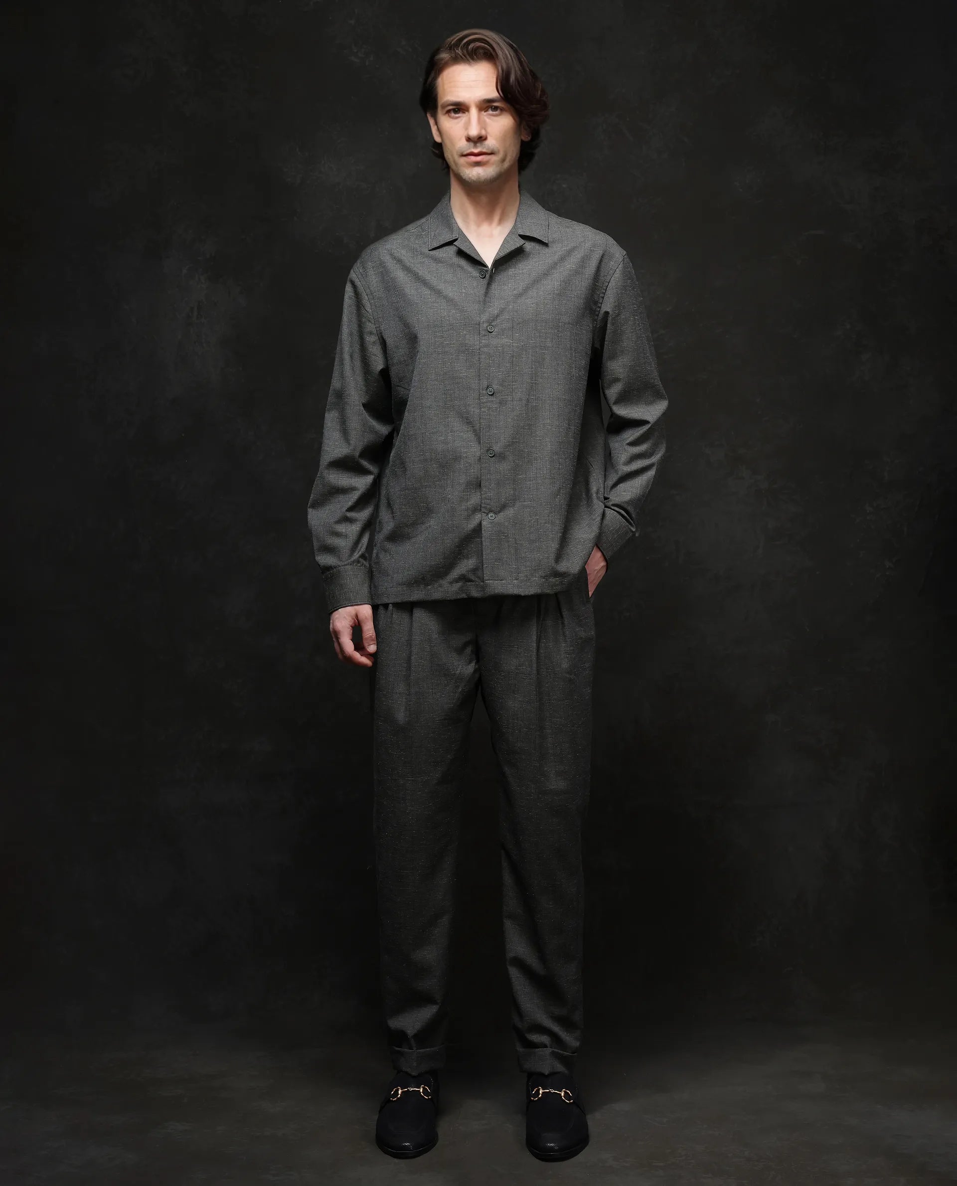 Rare Rabbit Men Reno Dark Green Full Sleeve Collared Neck Button Closure Regular Fit Checks Shirt