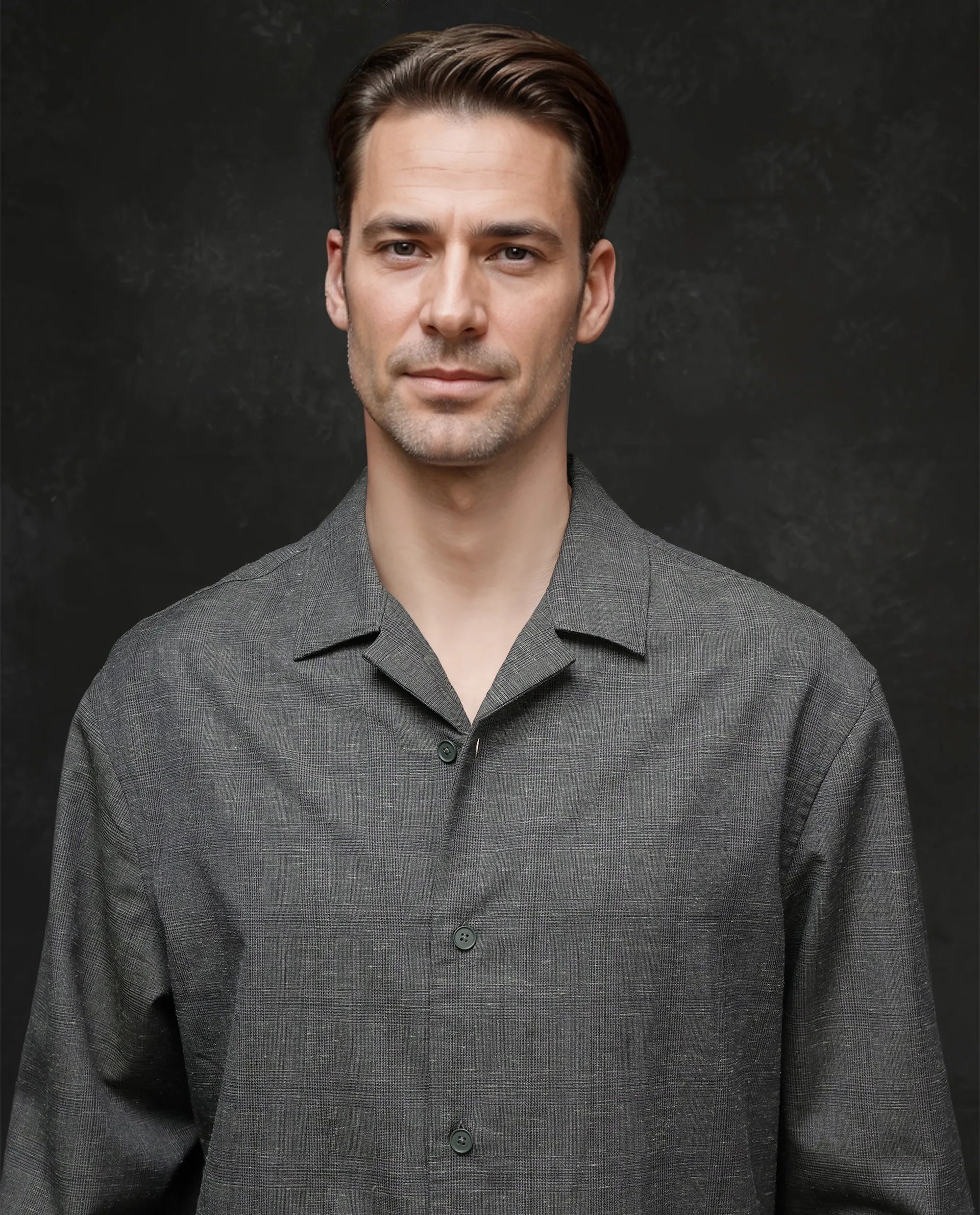 Rare Rabbit Men Reno Dark Green Full Sleeve Collared Neck Button Closure Regular Fit Checks Shirt