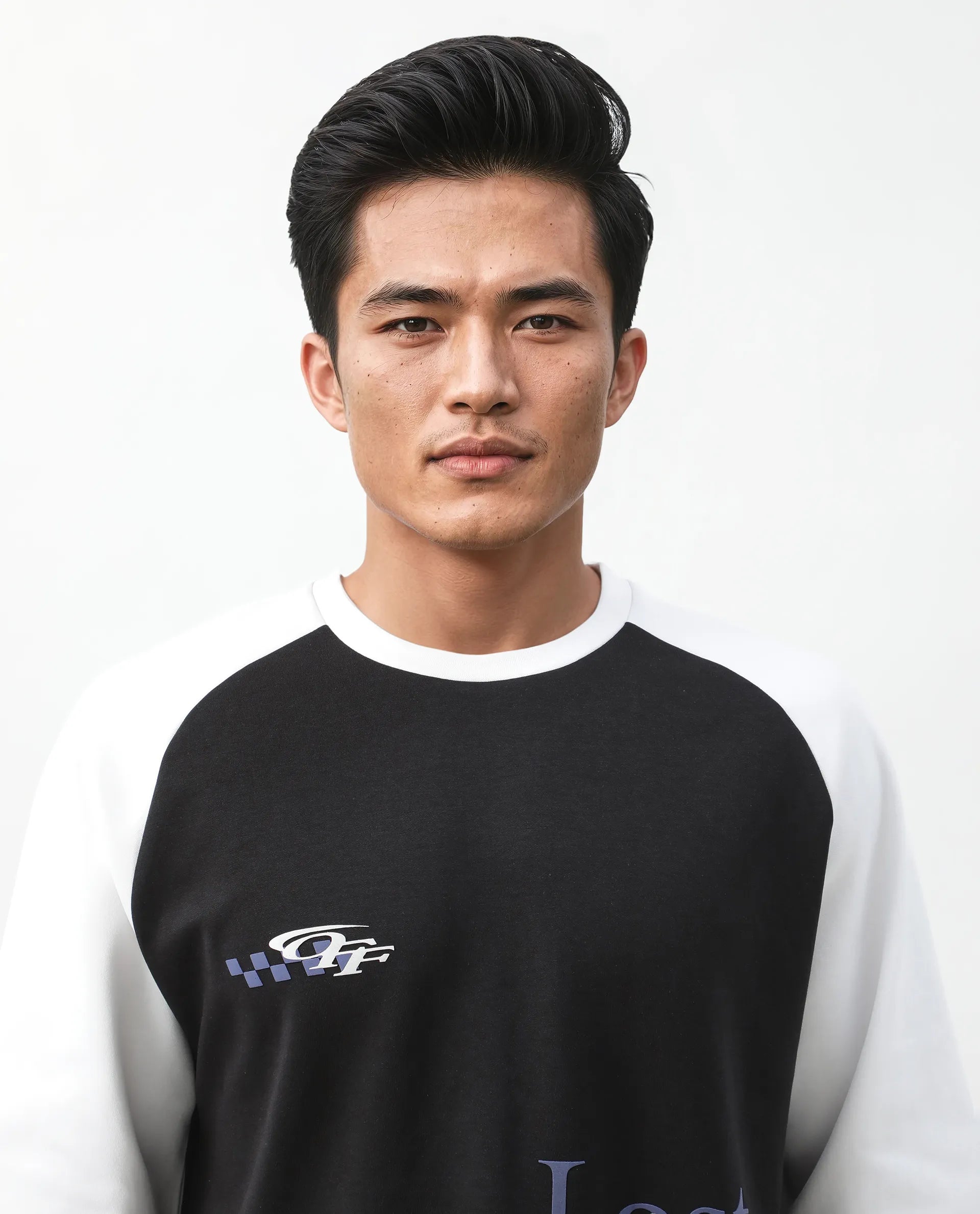 Rare Rabbit Men's Reva Black Cotton Blend Hd Print Oversized Fit Half Sleeve Crew Neck T-Shirt