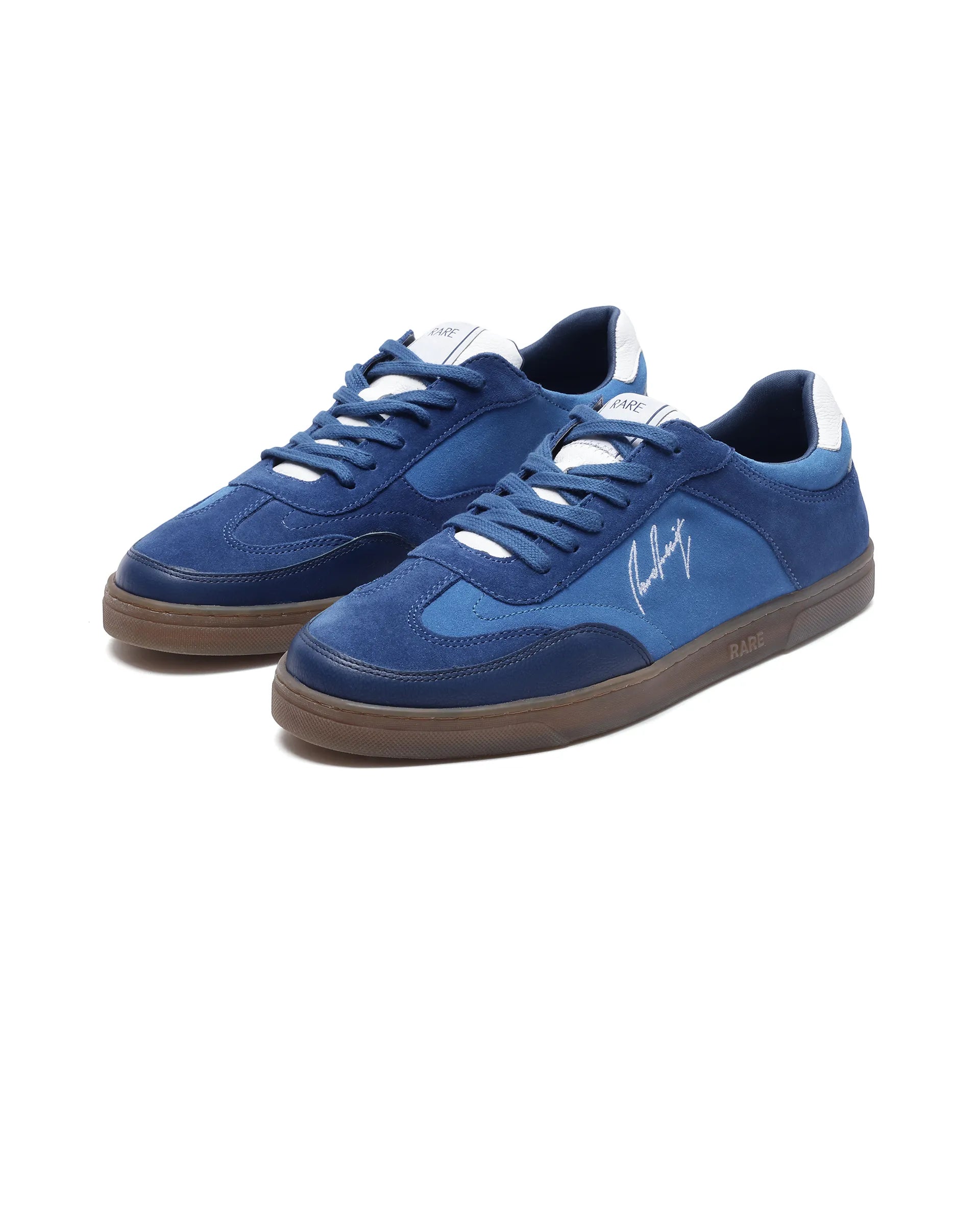 Rare Rabbit Men's Rex Blue Leather Lace-Up Closure Sneaker