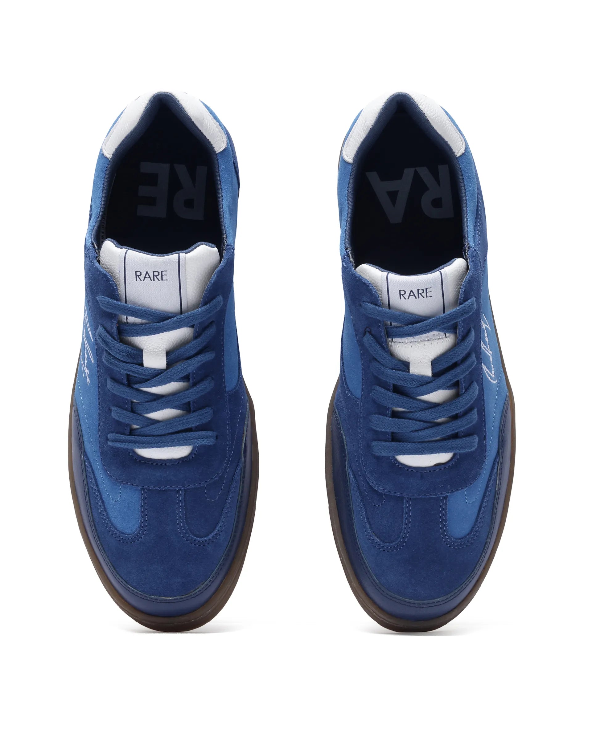 Rare Rabbit Men's Rex Blue Leather Lace-Up Closure Sneaker