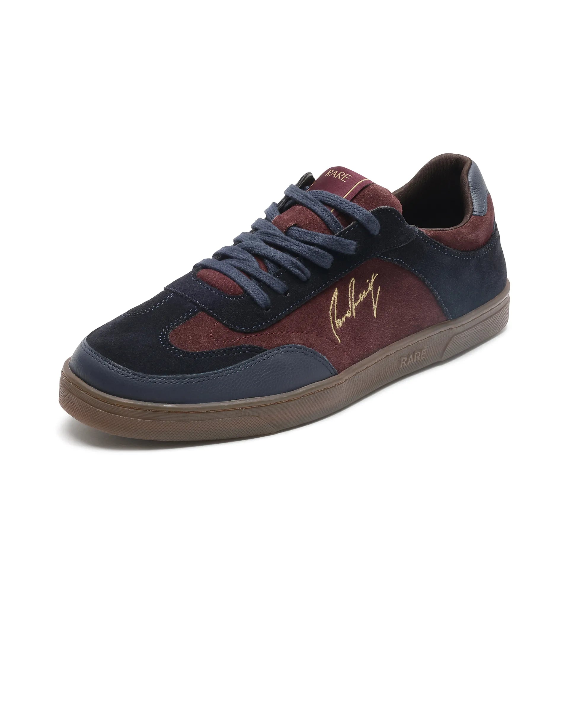 Rare Rabbit Men's Rex Brown Leather Lace-Up Closure Sneaker