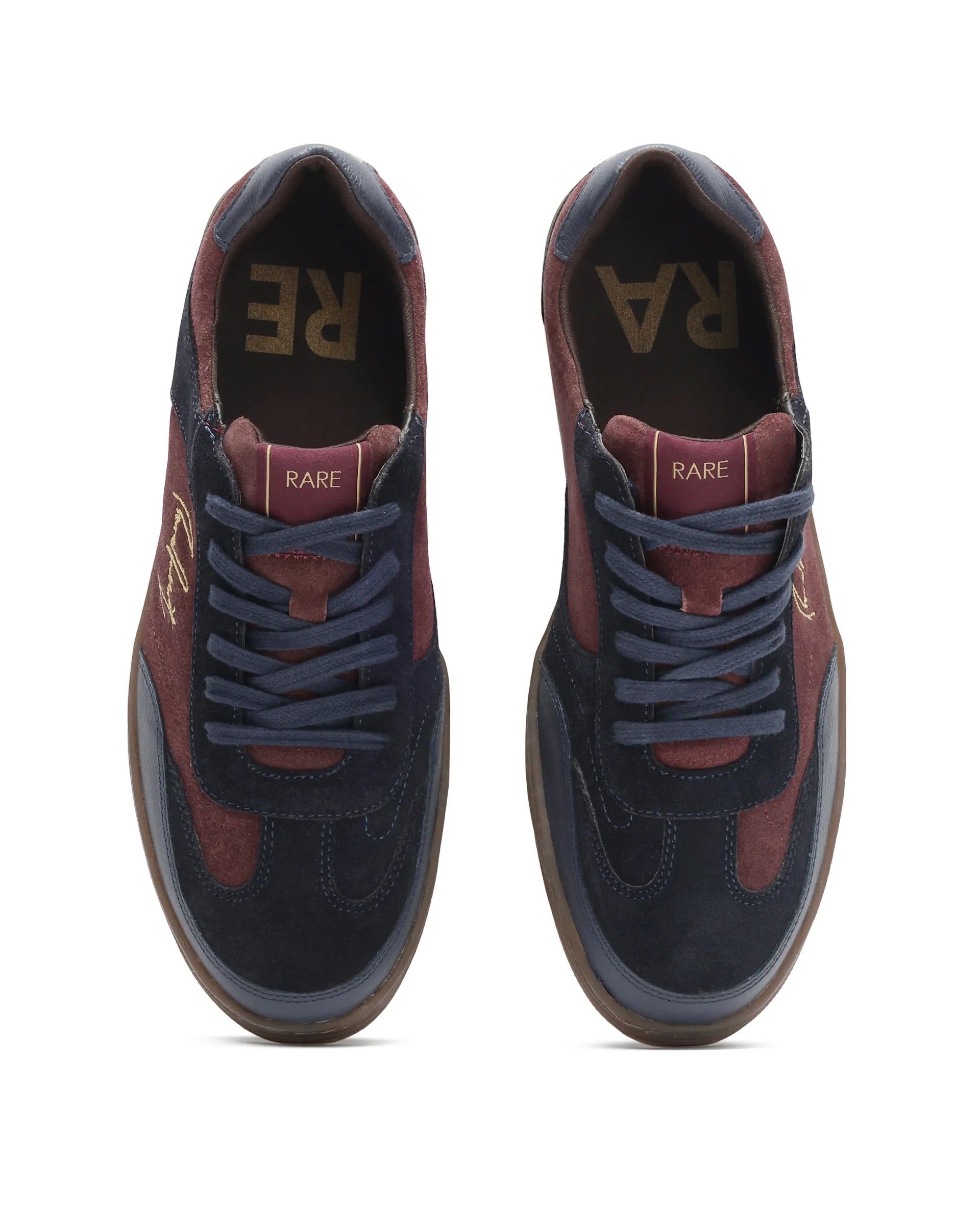 Rare Rabbit Men's Rex Brown Leather Lace-Up Closure Sneaker