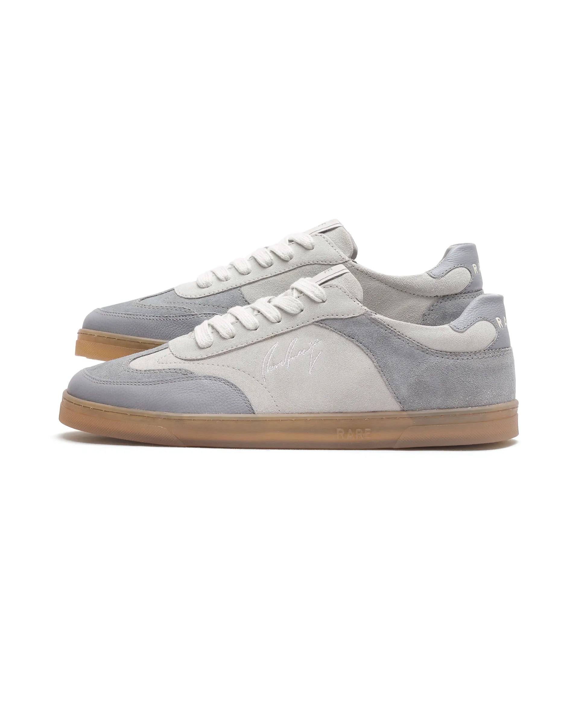 Rare Rabbit Men's Rex Grey Leather Lace-Up Closure Sneaker