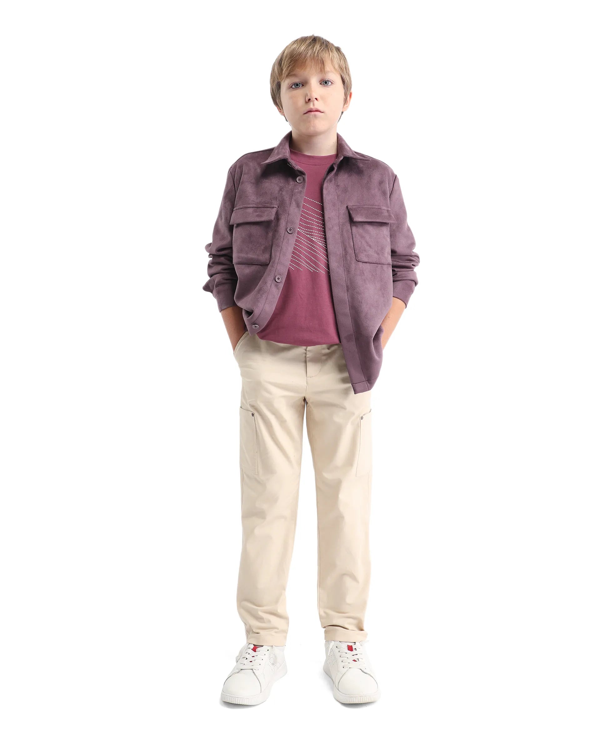 Rare Ones Kids Rez Beige Cotton Solid Button & Zip Closure Regular Fit Trouser