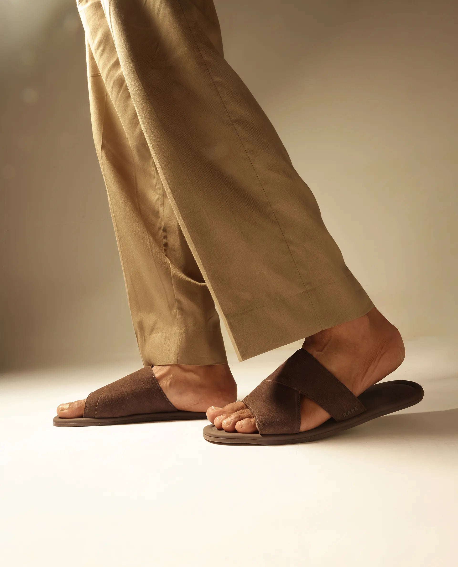 Rare Rabbit Men Rho Tan Slip-On Closure Sandal