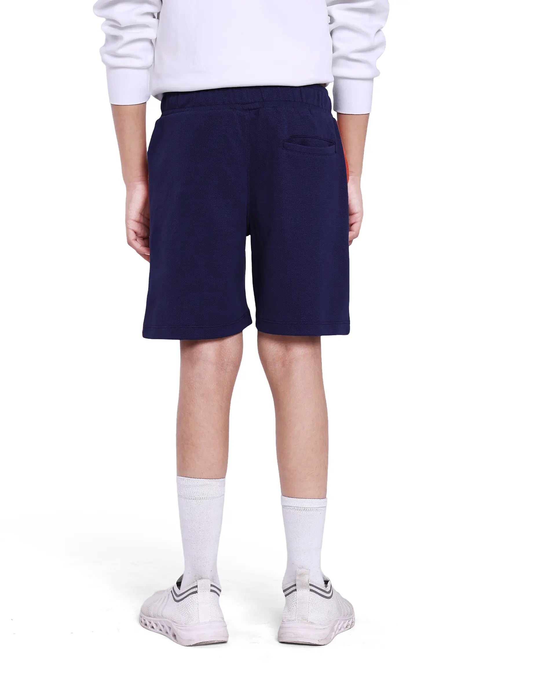 Rare Ones Kids Rider Navy Cotton Poly Cut And Sew Shorts