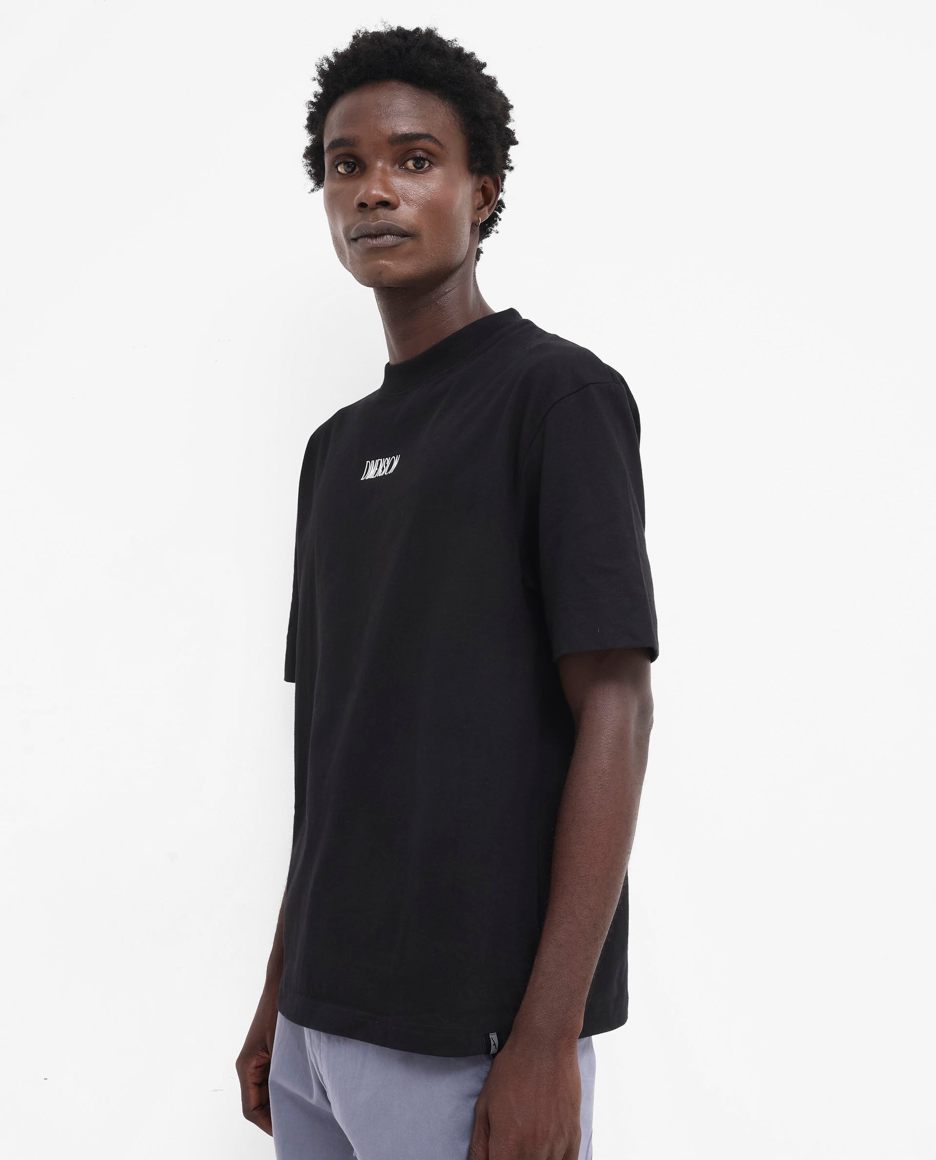 Rare Rabbit Men Ripley Black Cotton Fabric Short Sleeve Crew Neck Oversized Fit Graphic Back Print T-Shirt