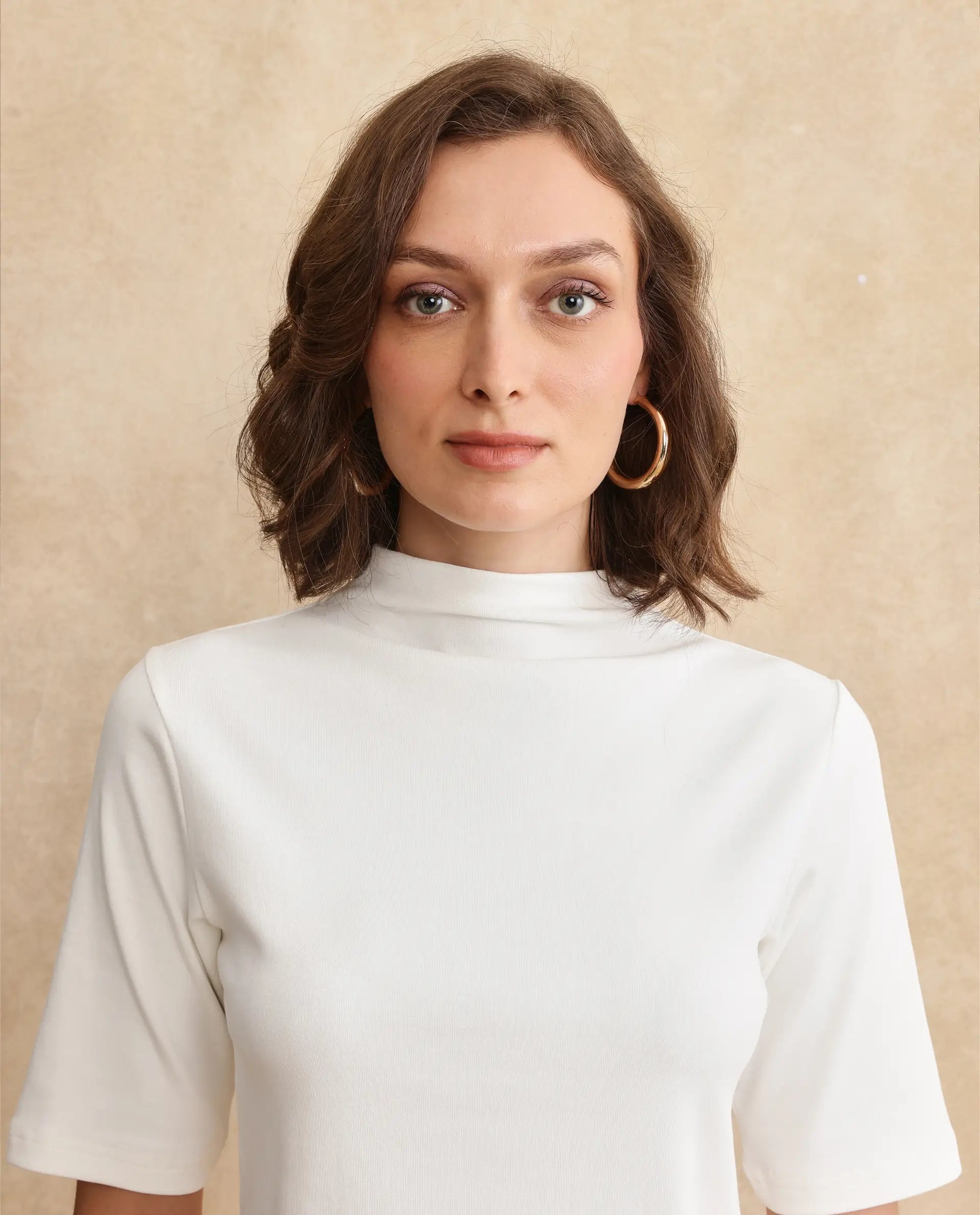 Rareism Women Rohdrio Off White Knitted Plain Top