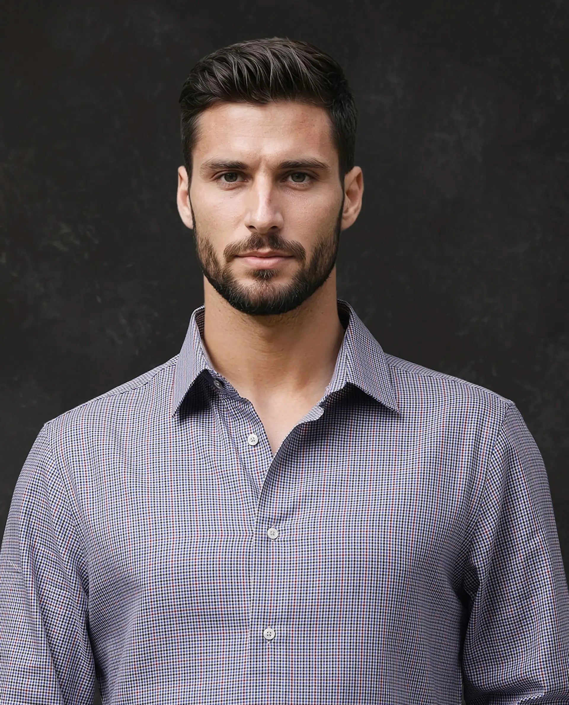 Rare Rabbit Men Root Blue Cotton Fabric Full Sleeves Collared Neck Button Closure Woven Design Shirt