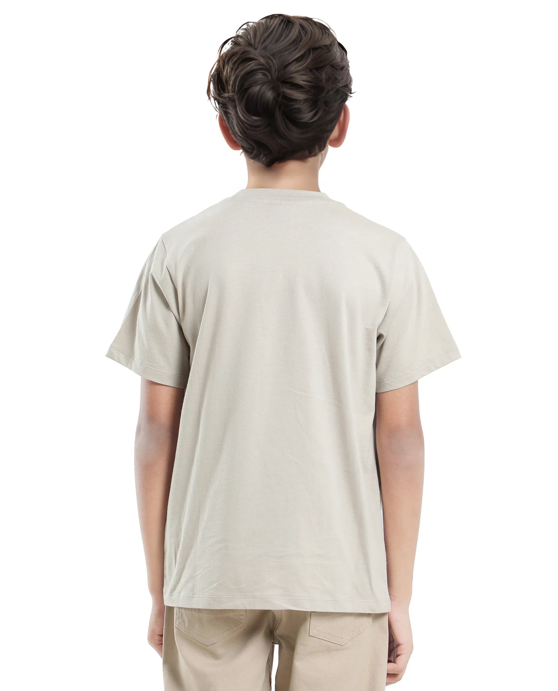 Rare Ones Kids Roxie Light Grey Cotton Half Sleeve Embroidered Slip-On Closure Regular Fit T-Shirt