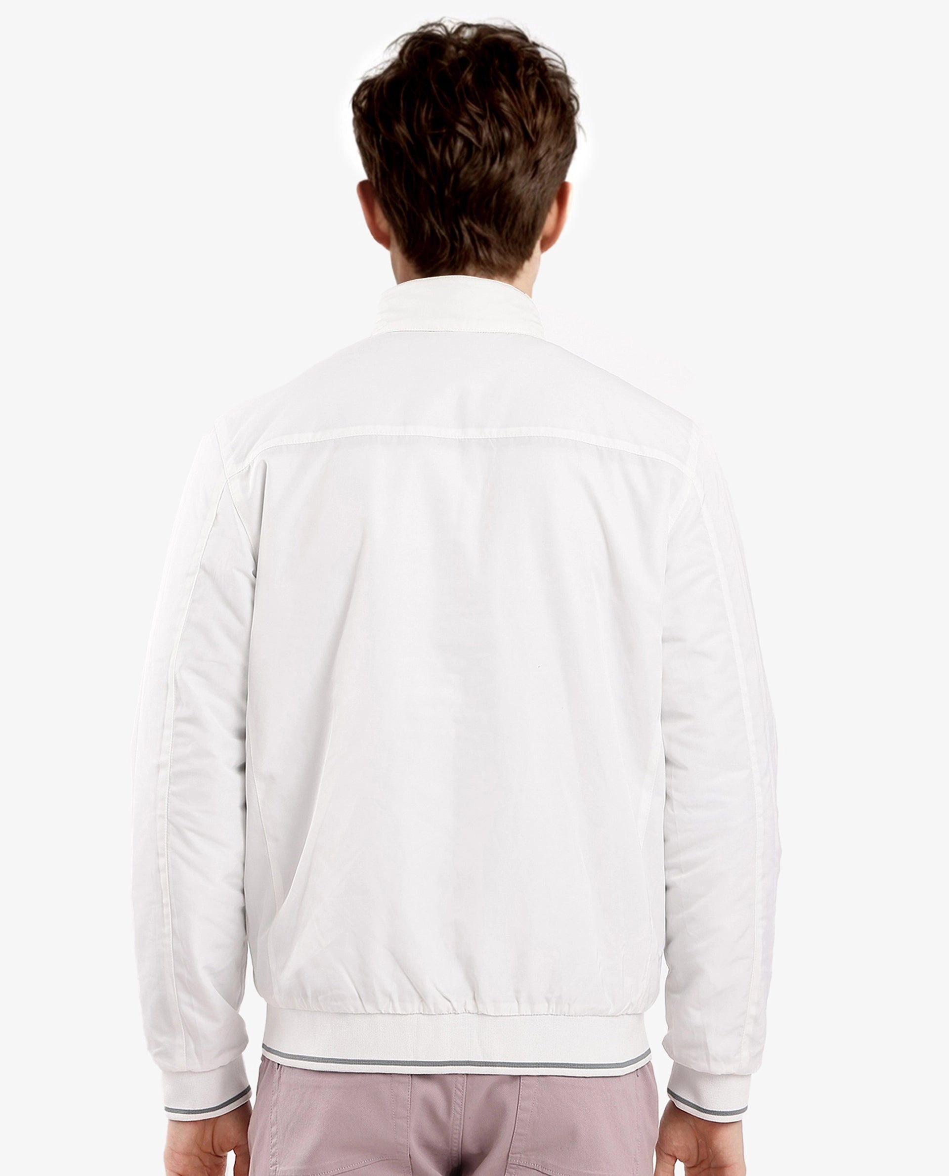 Rare Rabbit Men Royban-2 Green Polyester Fabric Full Sleeve High Neck Zipper Closure Plain Reversible Jacket