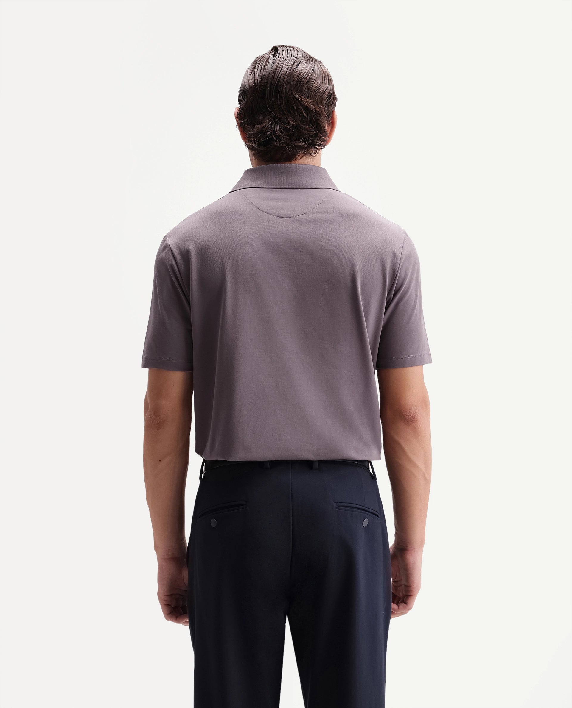 Rare Rabbit Men's Tang-25 Dusky Pink Cotton Blend Plain Regular Fit Half Sleeve Polo