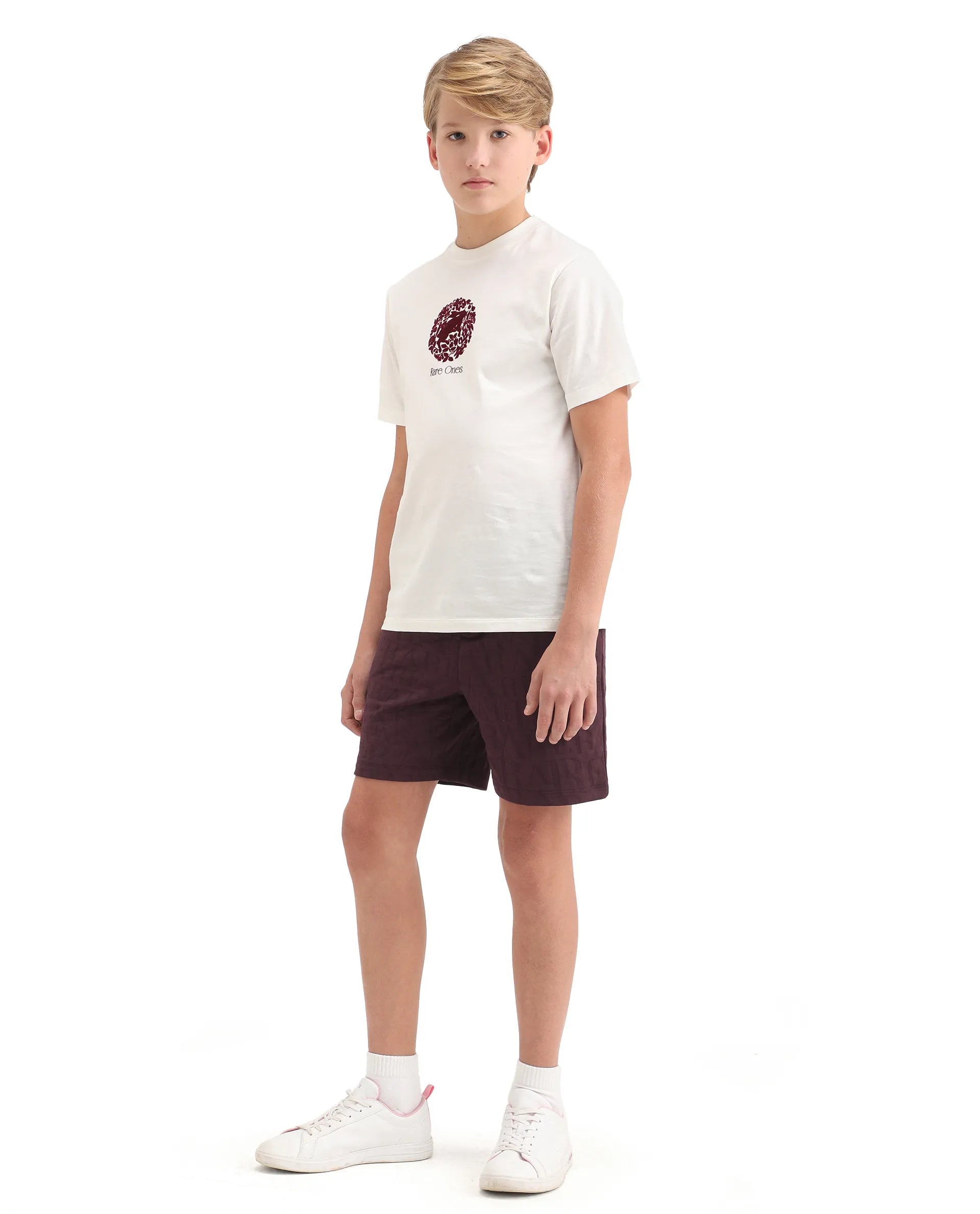 Rare Ones Kids Alti-B Brown Polyester Blend Drawstring Closure All Over Print Regular Fit Shorts