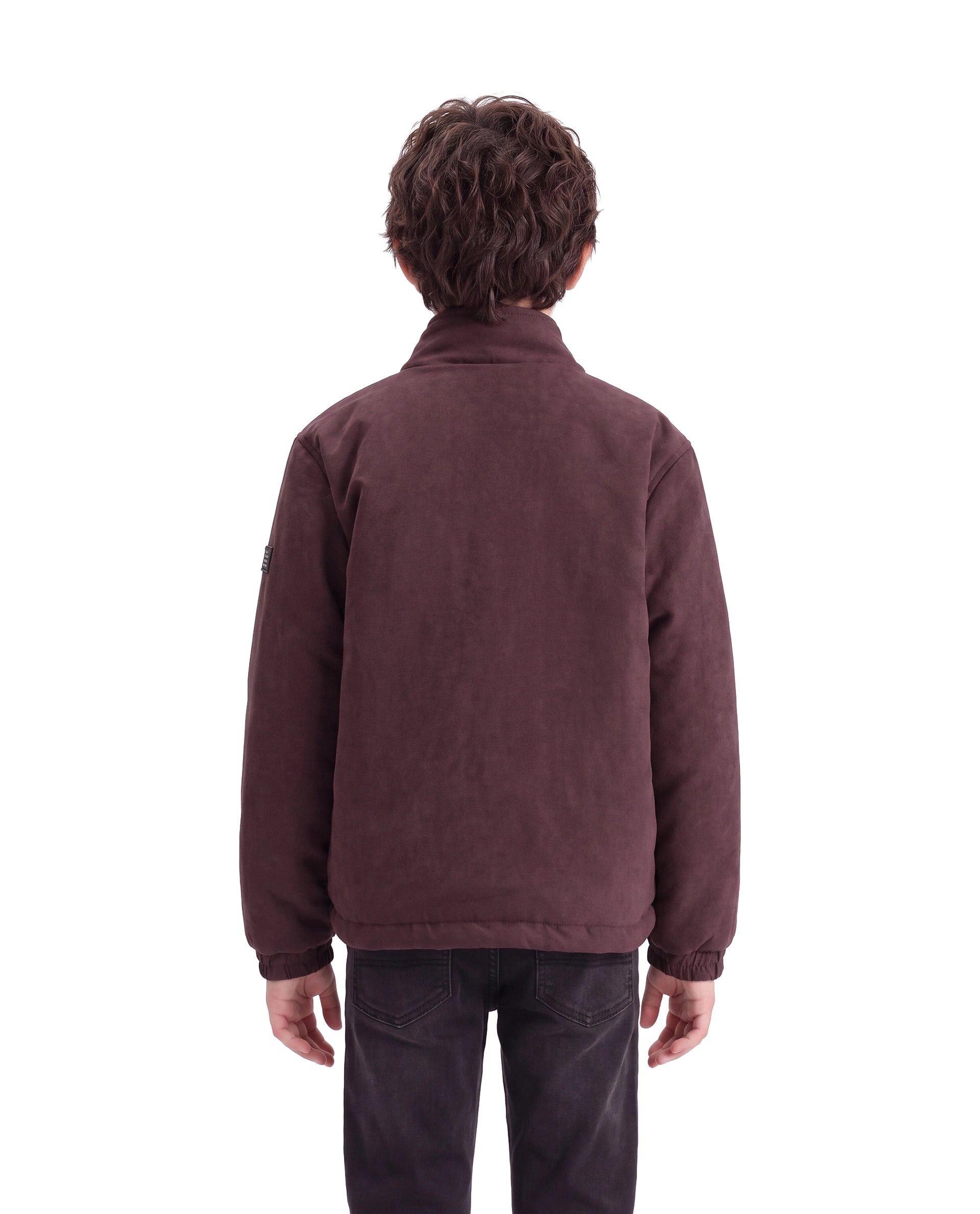 Rare Ones Kids Katpil-25 Maroon Polyester Zipper Closure High Neck Plain Full Sleeves Regular Fit Jacket