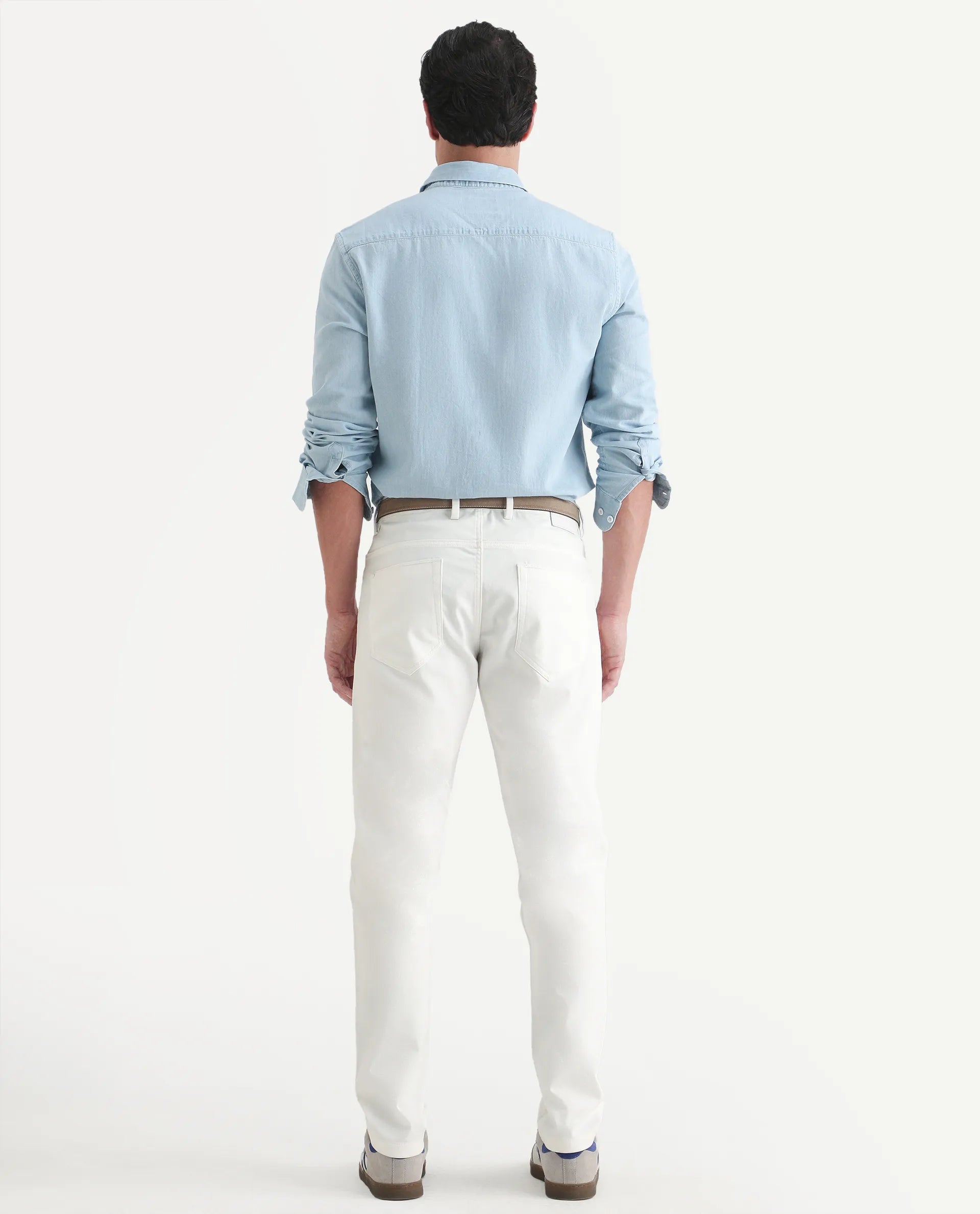 Rare Rabbit Men's Spoke-Ss26 White Cotton Blend Fabric Regular Fit Plain Trouser